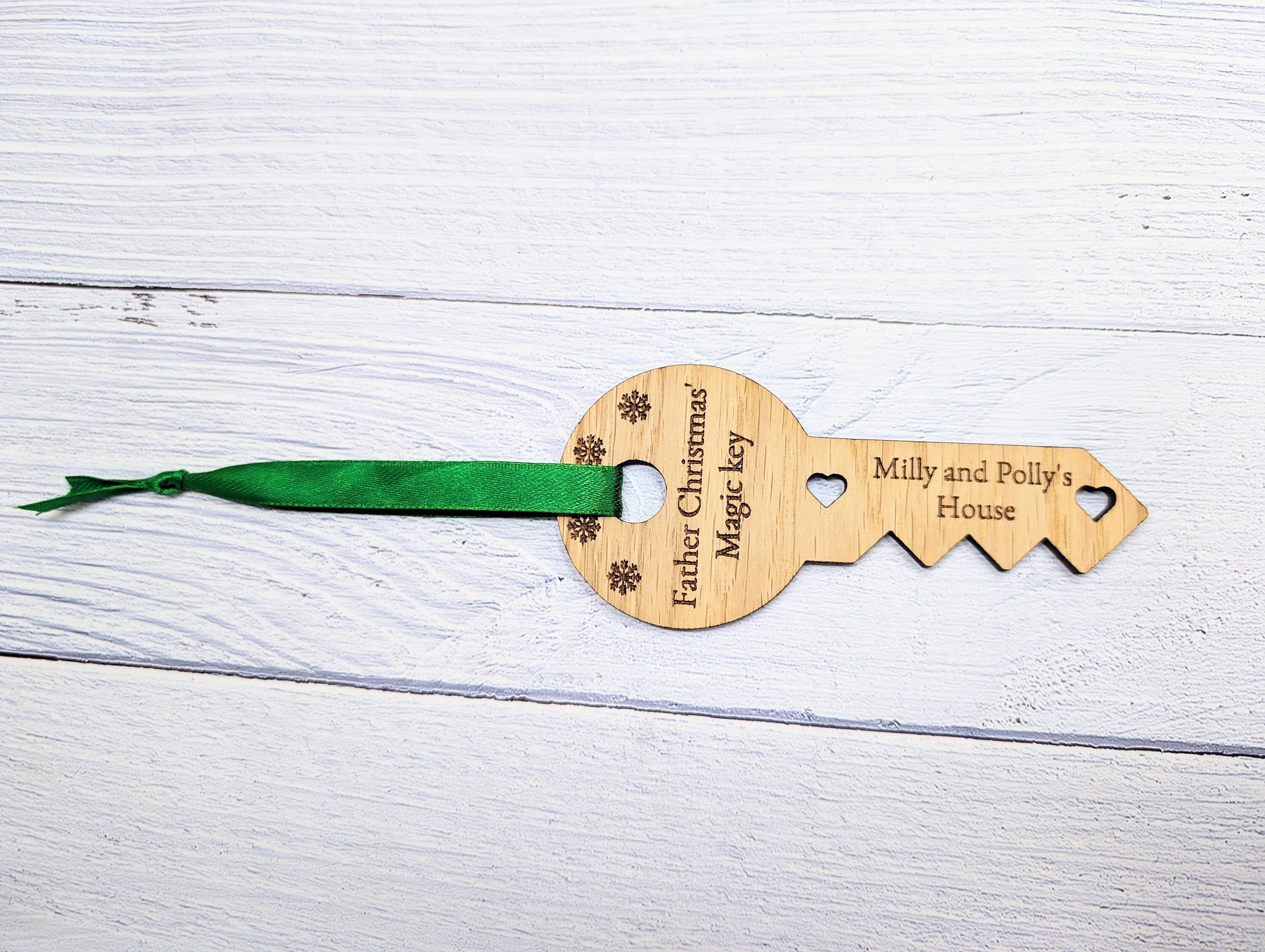 Personalised Oak Father Christmas Magic Key - Custom Kids' Names, Festive Decor - Image 4