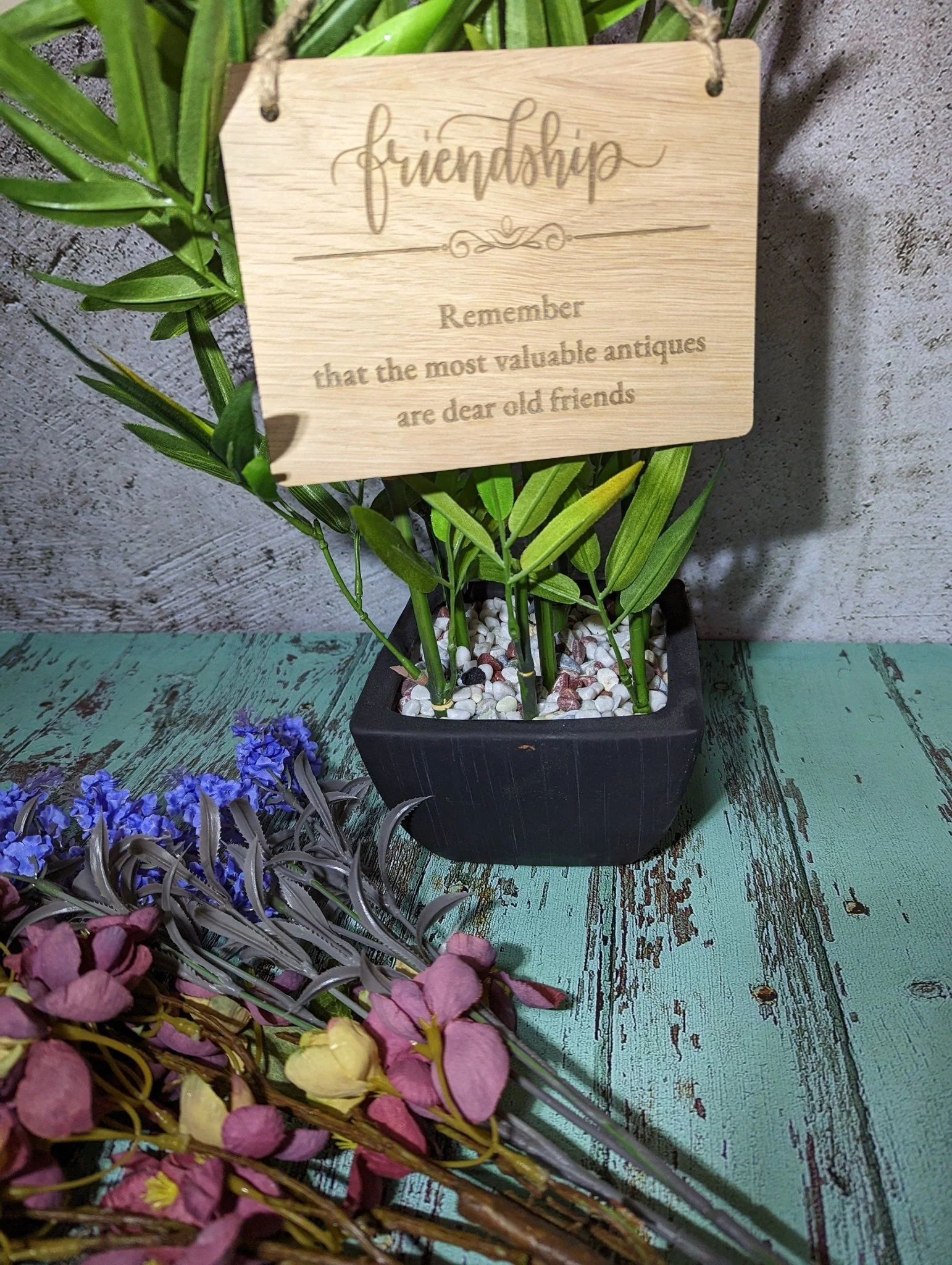 Personalised Oak Friendship Sign - Unique Hanging Wooden Gift - Image 8
