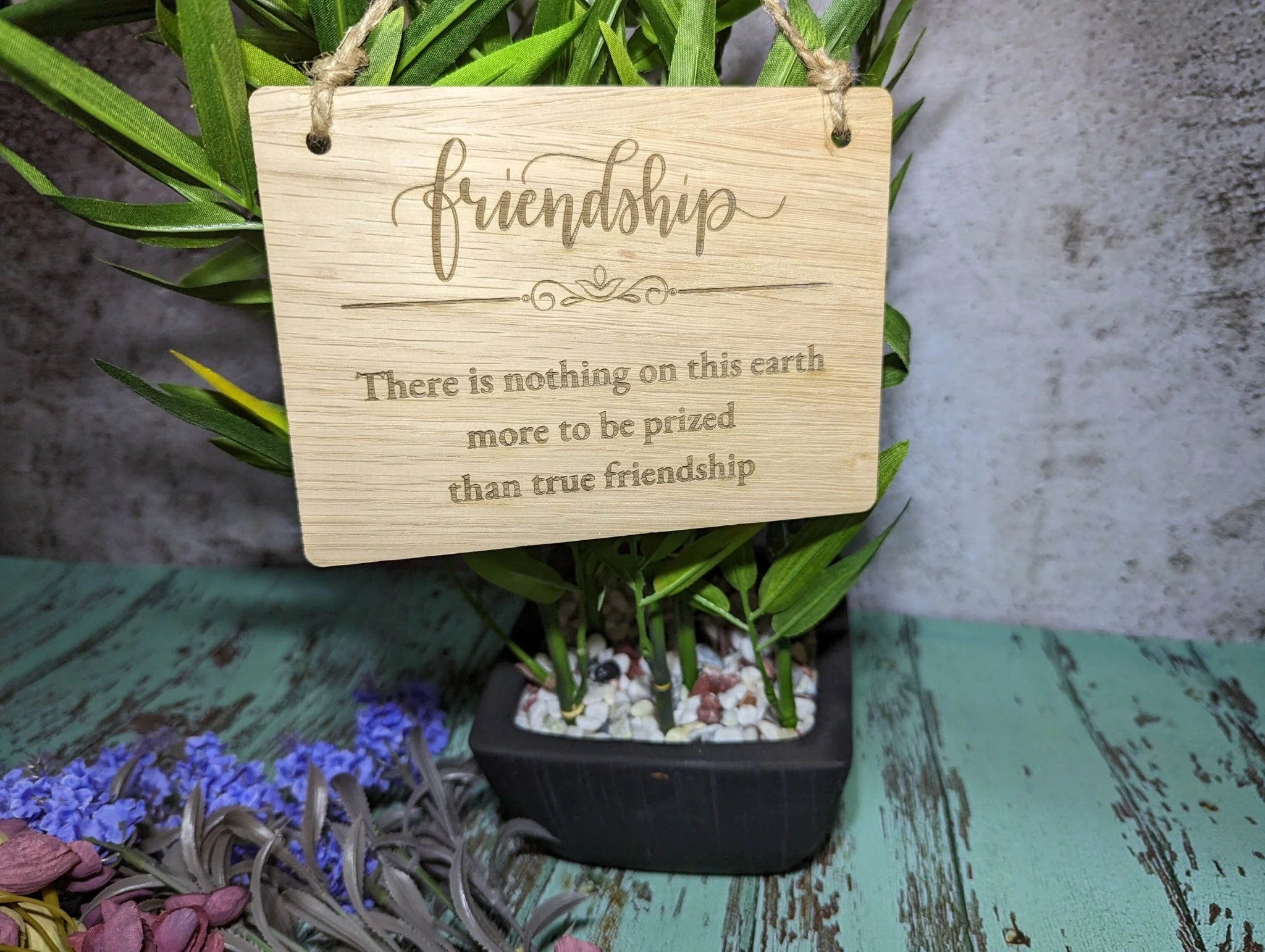 Personalised Oak Friendship Sign - Unique Hanging Wooden Gift - Image 9