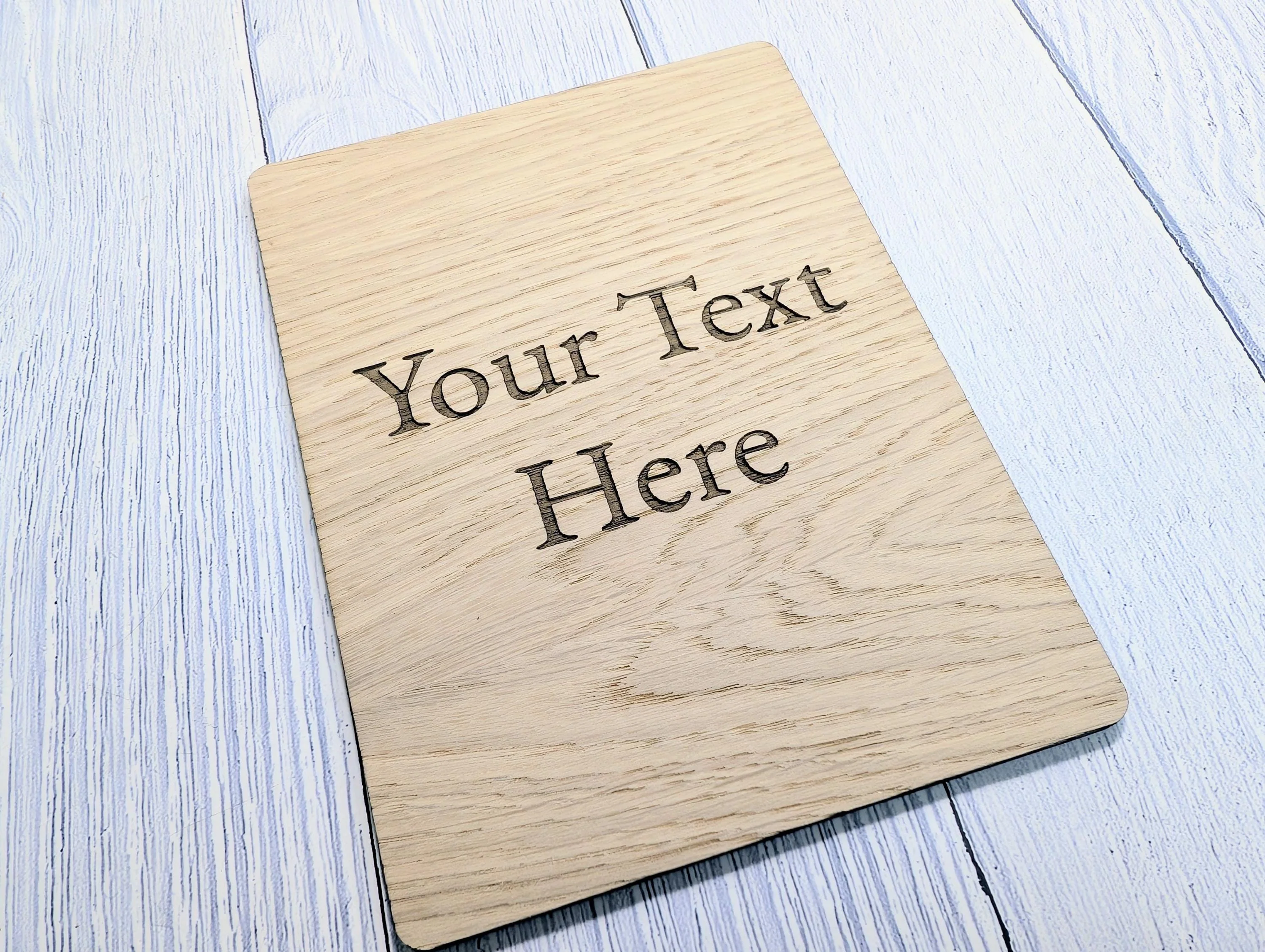 Personalised Oak Sign – Custom Text Portrait Plaque – Wooden Business or Home Sign – Freestanding or Stick-On Display - Image 5