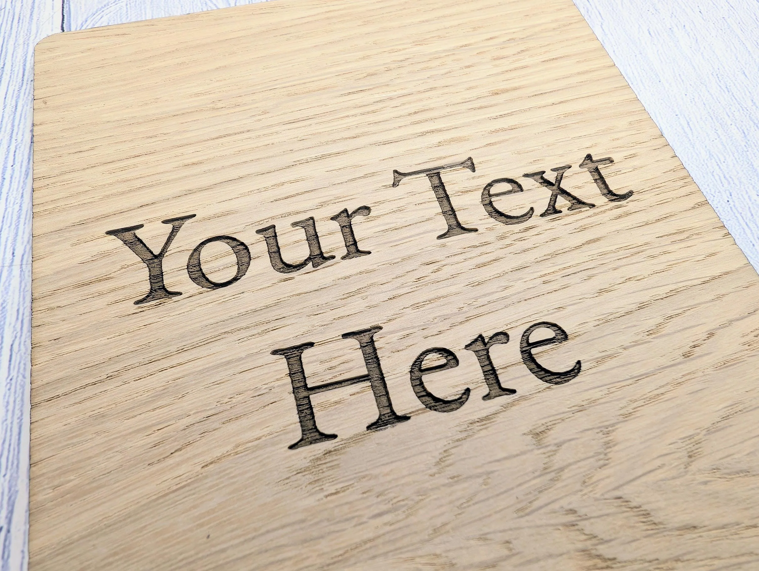 Personalised Oak Sign – Custom Text Portrait Plaque – Wooden Business or Home Sign – Freestanding or Stick-On Display - Image 6