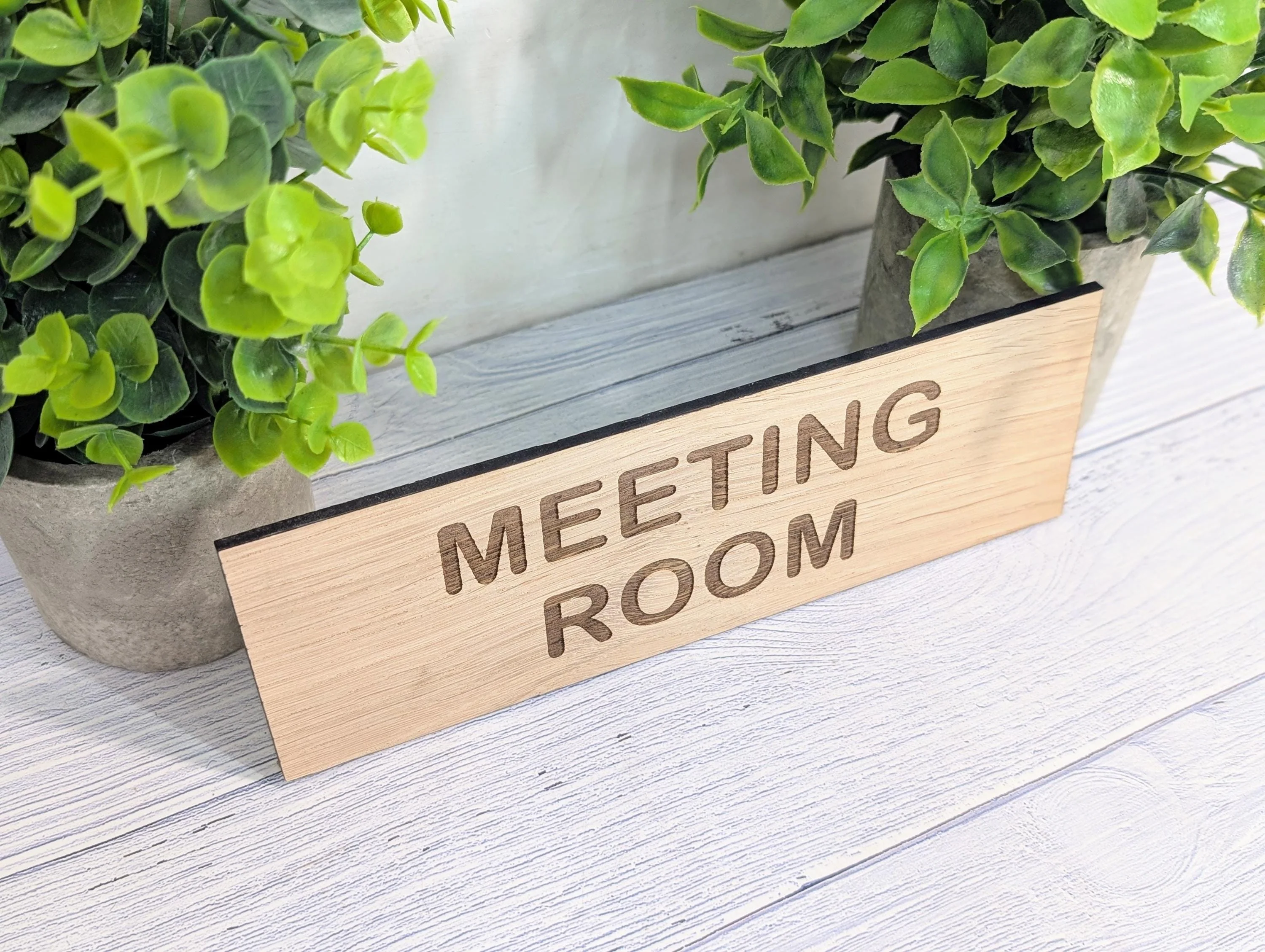Personalised Oak Veneer Door Sign – Meeting Room or Custom Text | Wooden Wall Plaque for Office, Home or Study – 4 Sizes - Image 4