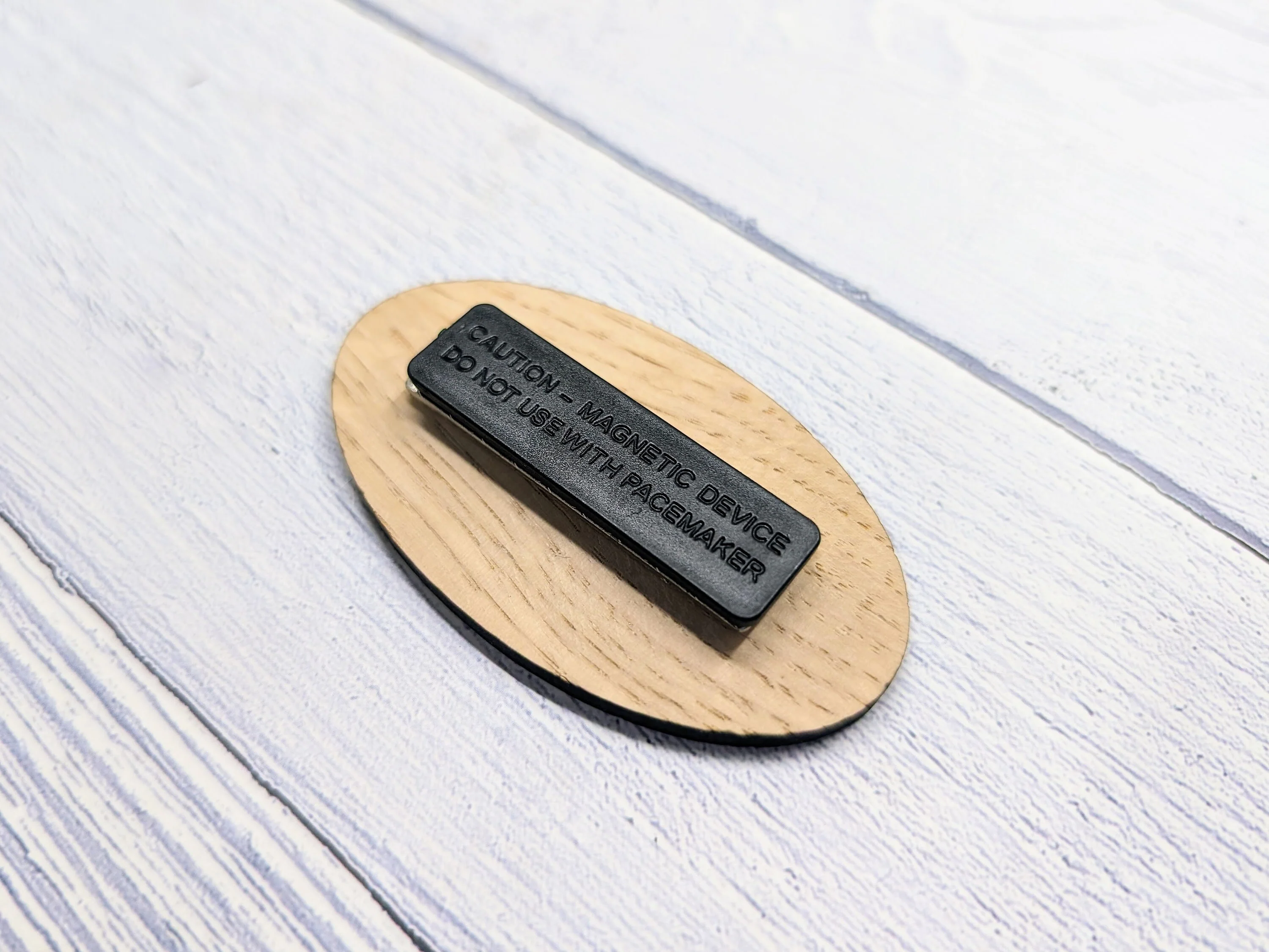 Personalised Oak Veneer Name Badge - Eco-Friendly, Oval 'Please Be Kind to Our Team' - Customisable for Company Name & Job Title - Image 2