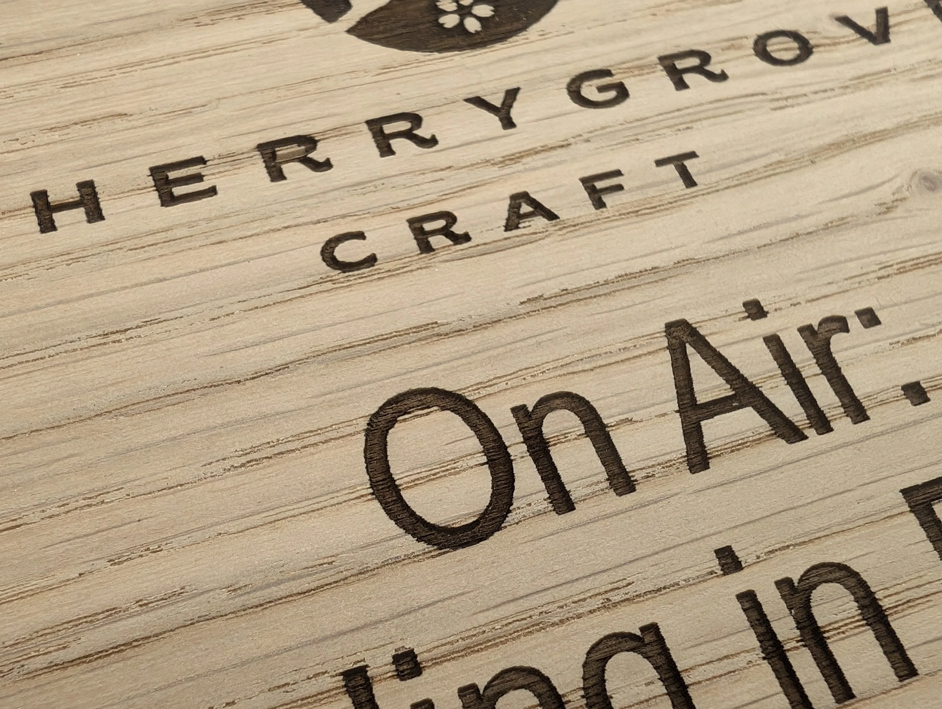Personalised "On Air: Recording in Progress" Hanging Sign - 4 Sizes, Add Your Text or Logo, Wooden Hanging Sign, Door Sign, Podcaster - Image 4