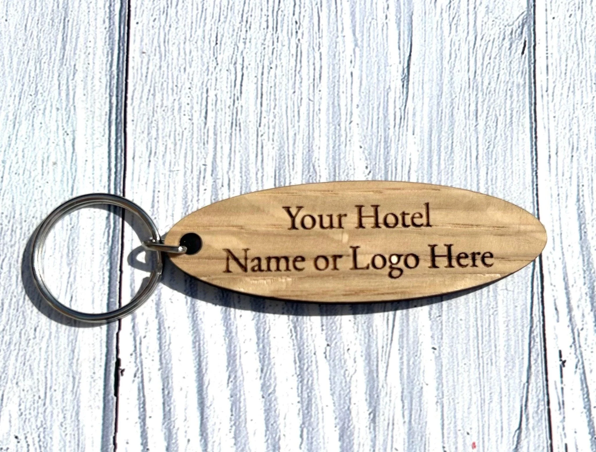Personalised Oval B & B Keyrings | Custom Keyfobs | Wooden Keyring | Bulk | Oak Keyring | Bulk Keyrings Business - Image 3
