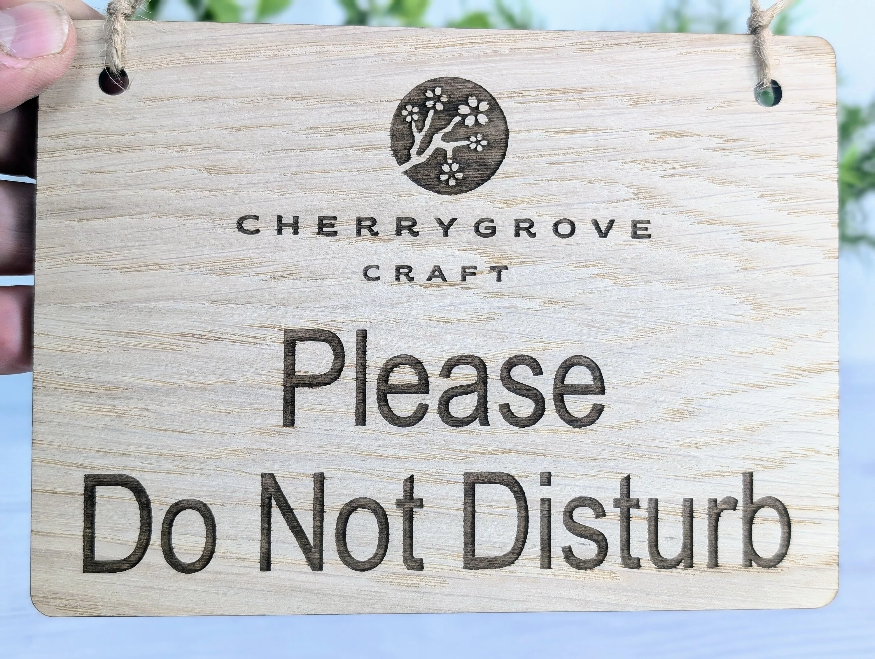 Personalised "Please Do Not Disturb" Hanging Sign - 4 Sizes, Add Your Text or Logo, Personalised Wooden Hanging Sign, Door Sign - Image 2