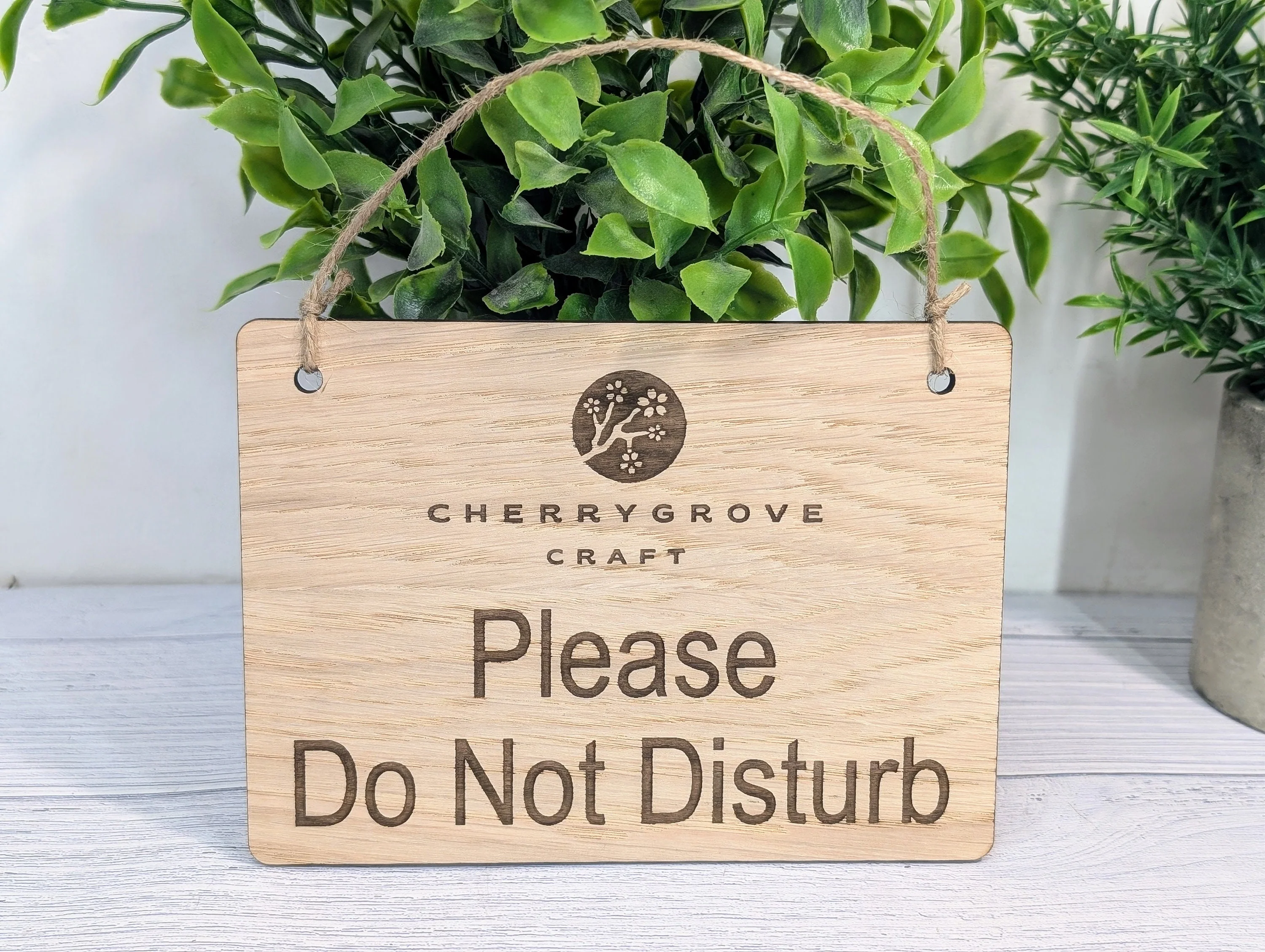 Personalised "Please Do Not Disturb" Hanging Sign - 4 Sizes, Add Your Text or Logo, Personalised Wooden Hanging Sign, Door Sign - Image 3