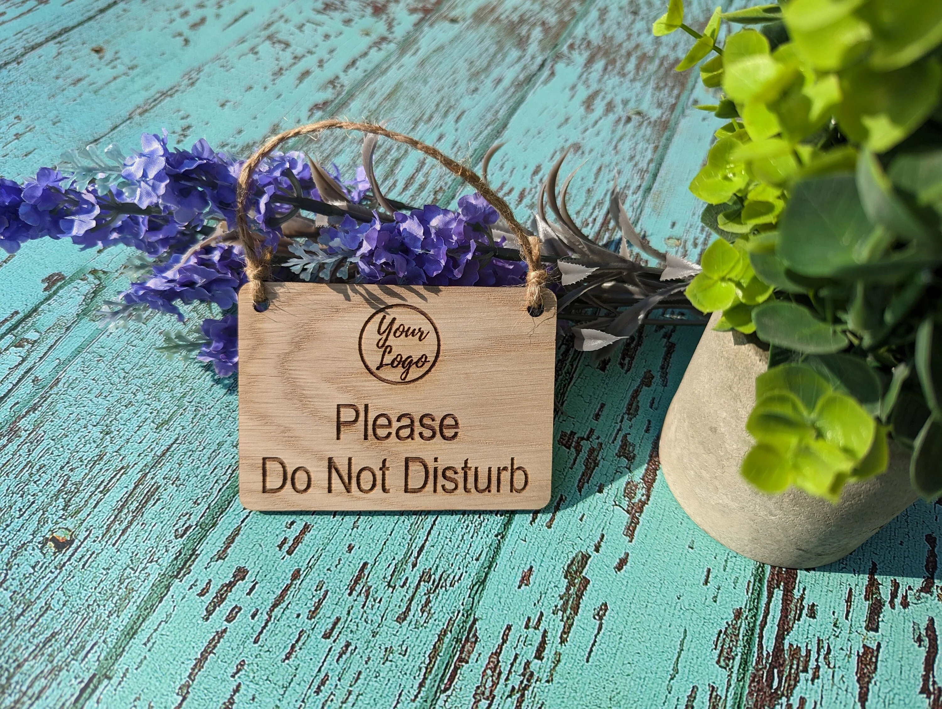 Personalised "Please Do Not Disturb" Hanging Sign - 4 Sizes, Add Your Text or Logo, Personalised Wooden Hanging Sign, Door Sign - Image 9