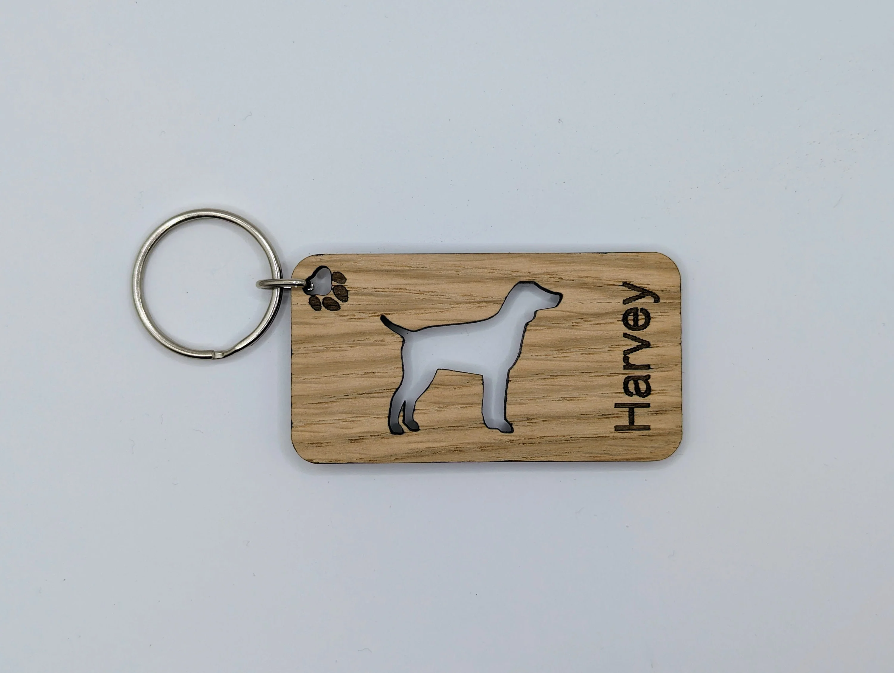 Personalised Pointer Dog Wooden Keyring | Oak Dog Keychain | Gift For English Pointer Parent | Doggy Key Tag Gift - Image 3