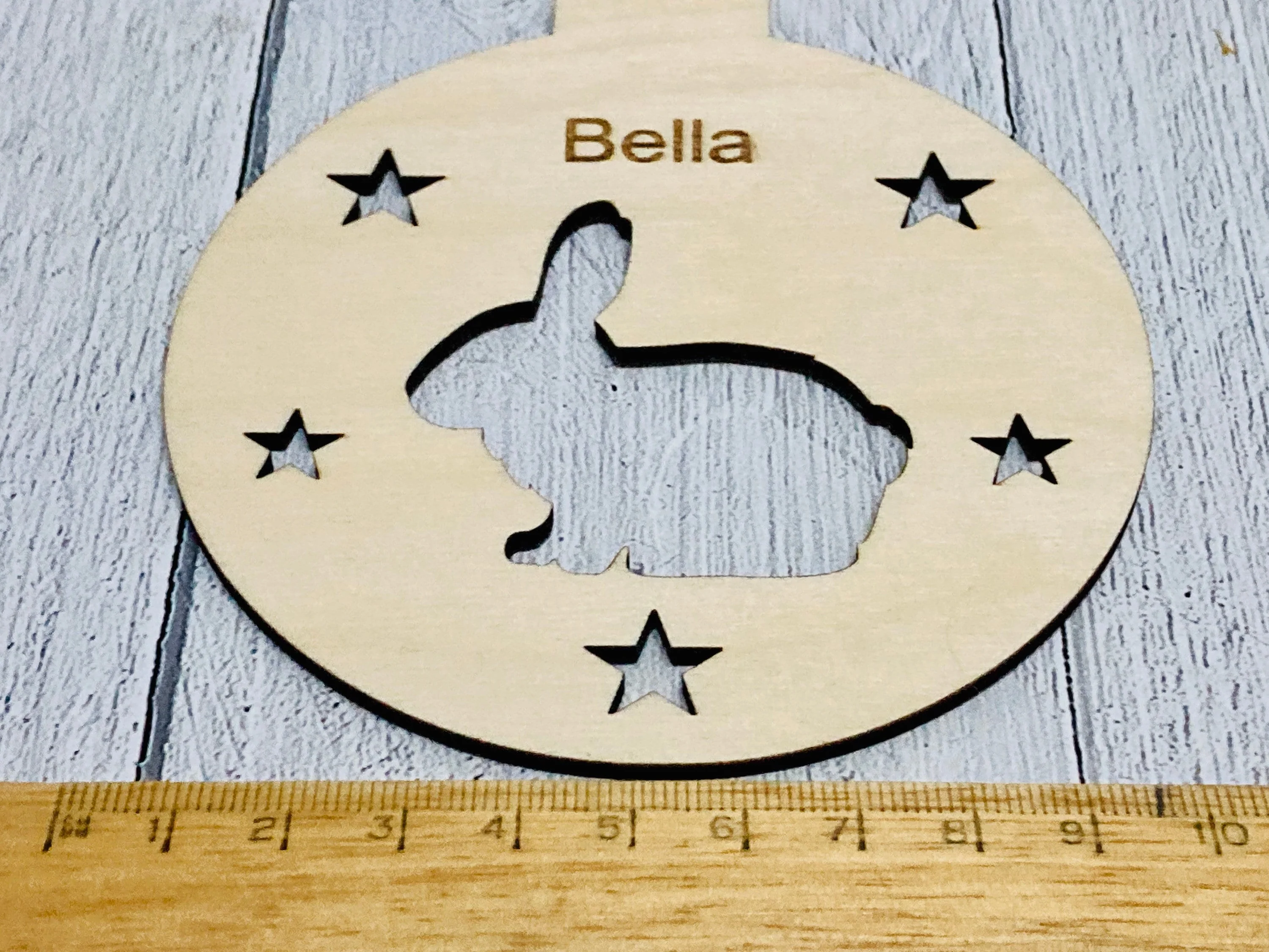 Personalised Rabbit Bauble | Custom Christmas Decoration | Wooden Bunny Gift - Image 5