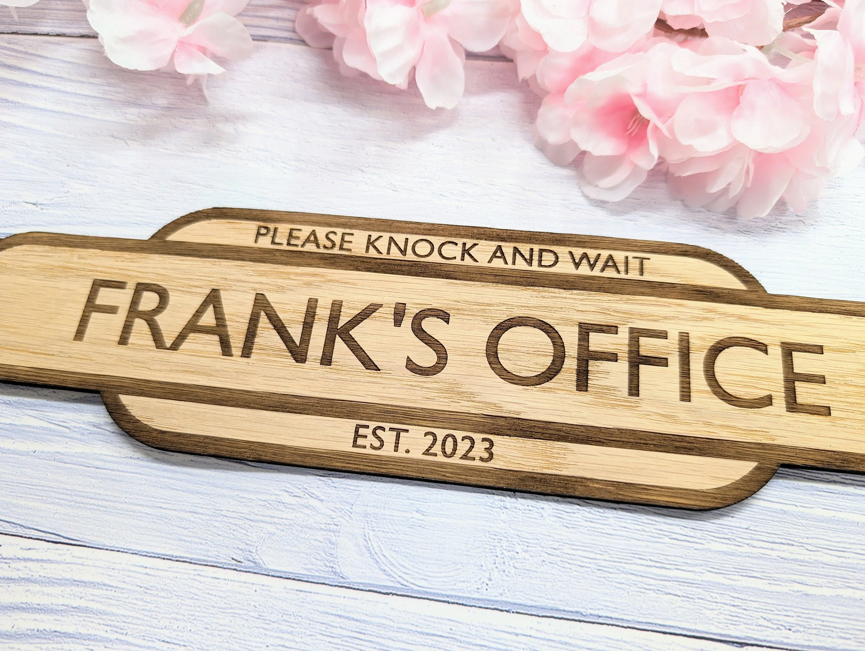 Personalised Railway Station Office Door Sign - Oak MDF - Customisable Text, 4 Sizes - Eco-Friendly, British Crafted Door Sign - Image 4