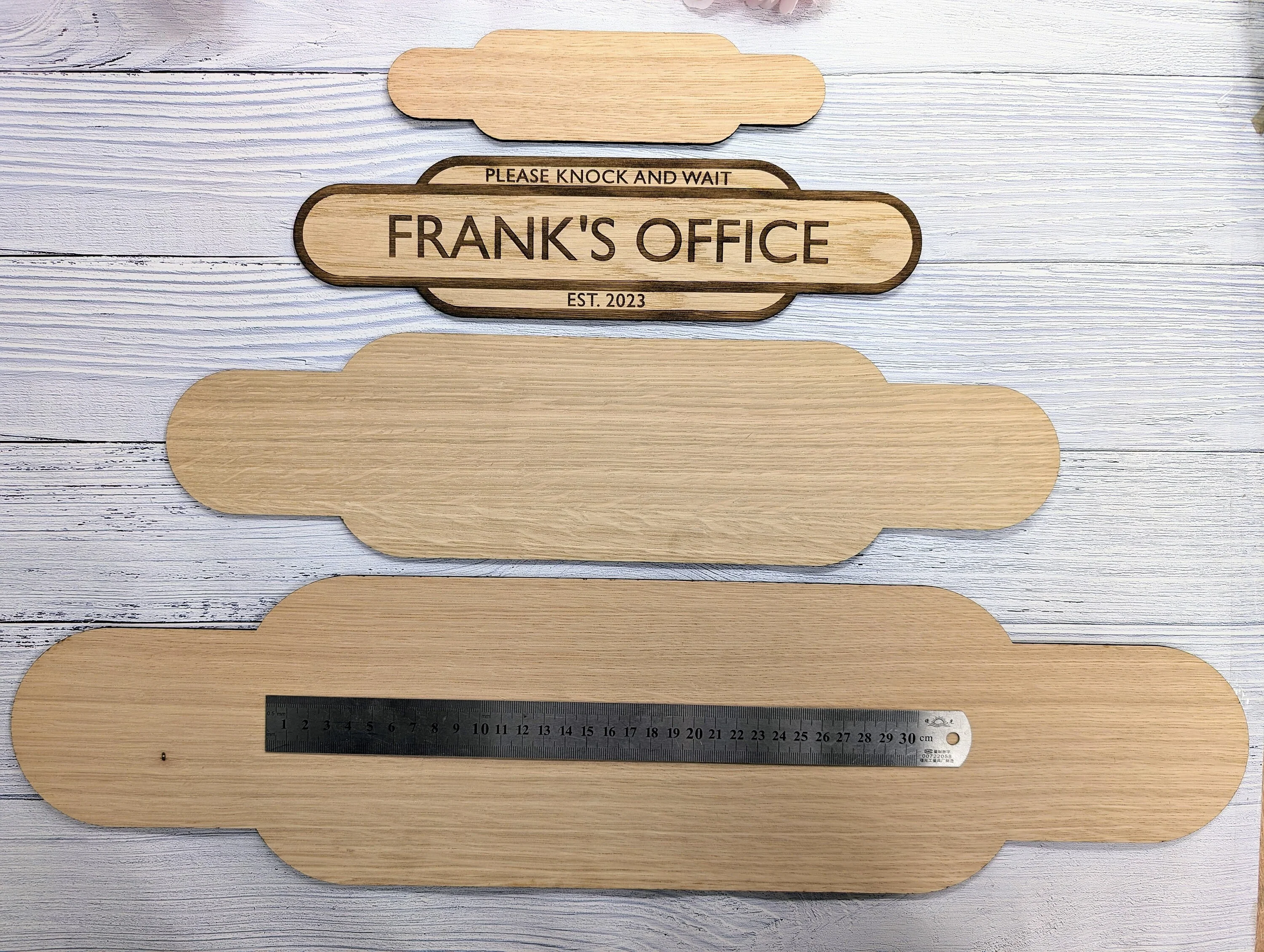 Personalised Railway Station Office Door Sign - Oak MDF - Customisable Text, 4 Sizes - Eco-Friendly, British Crafted Door Sign - Image 5