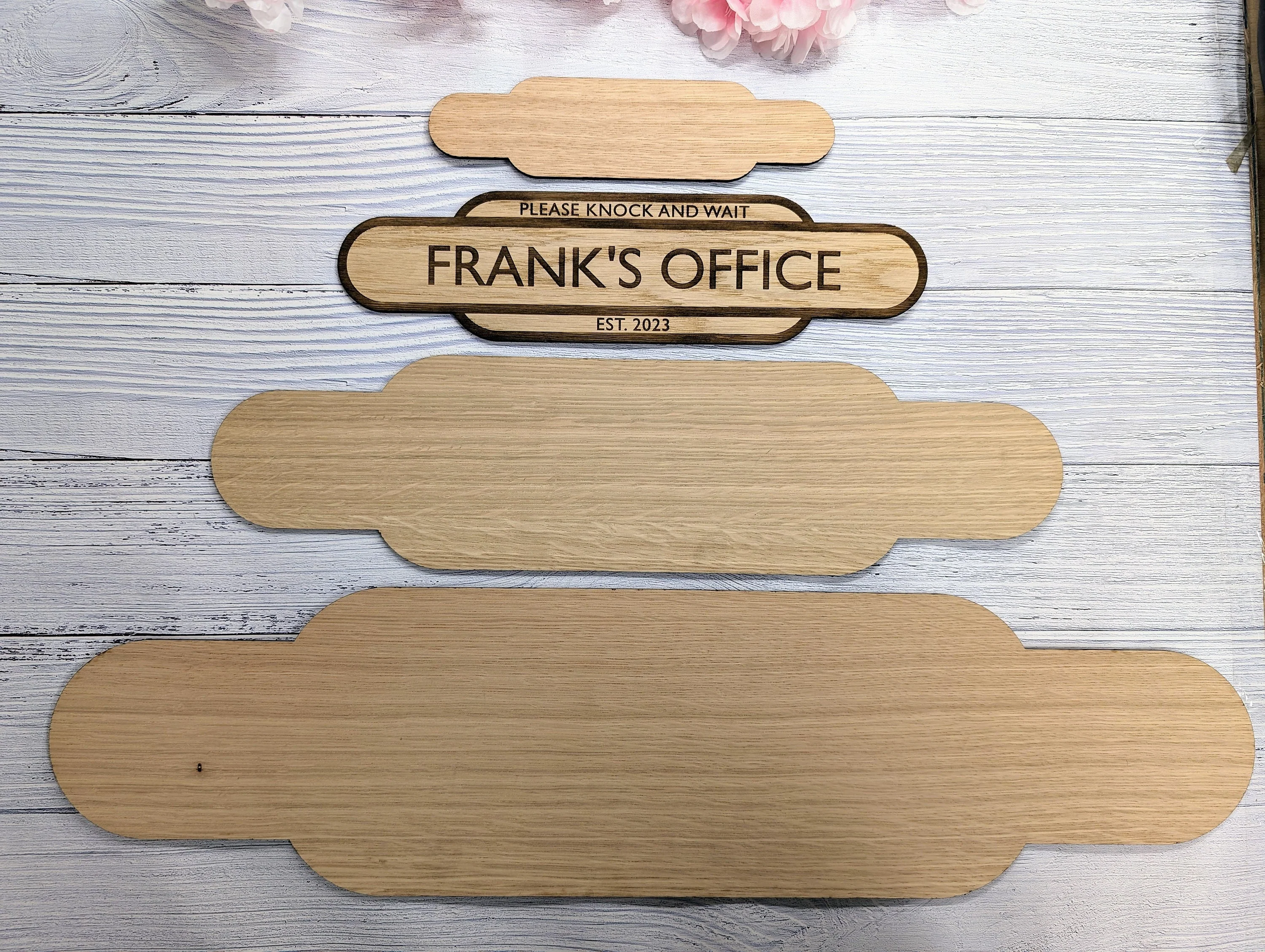 Personalised Railway Station Office Door Sign - Oak MDF - Customisable Text, 4 Sizes - Eco-Friendly, British Crafted Door Sign - Image 6