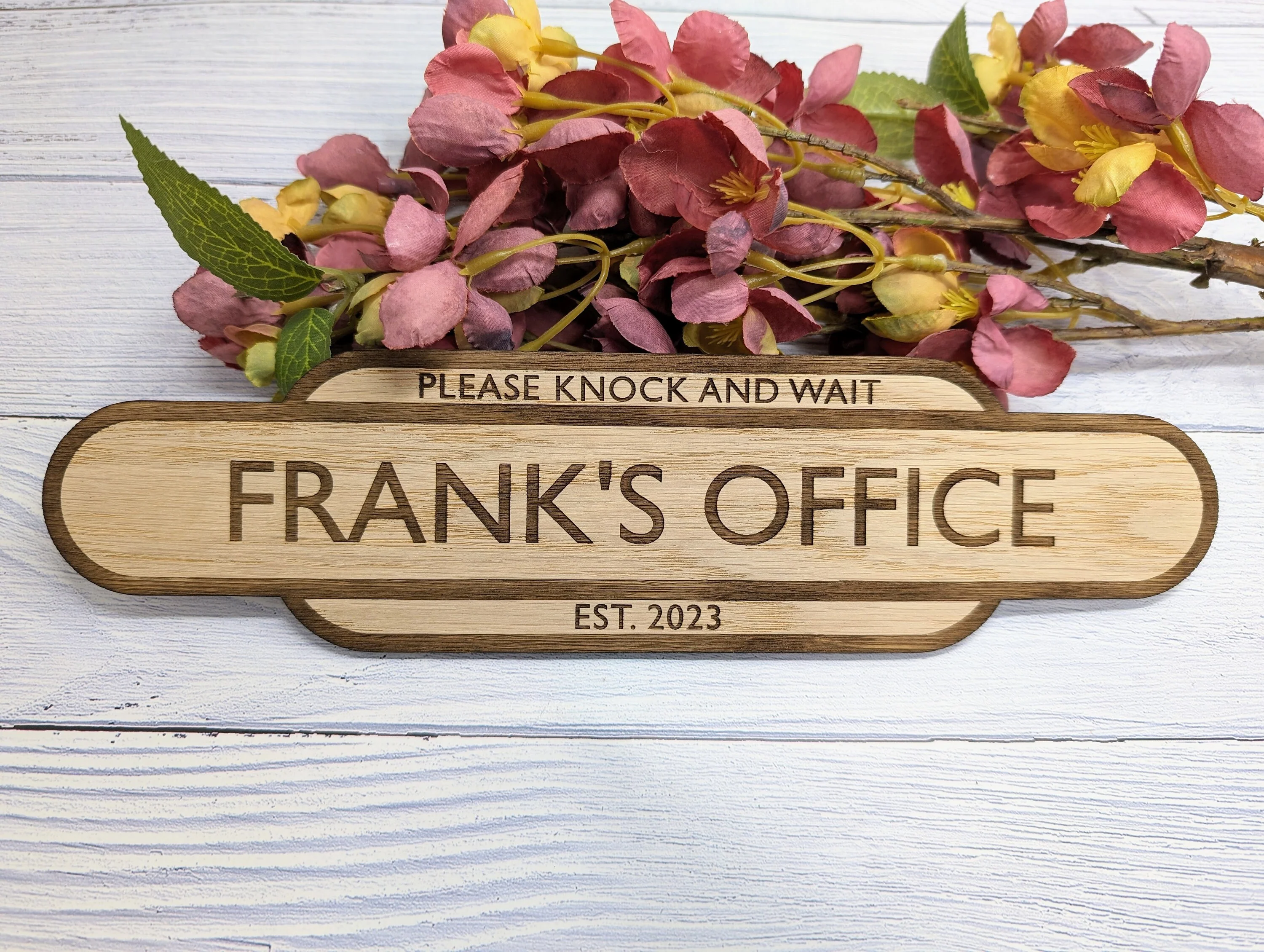Personalised Railway Station Office Door Sign - Oak MDF - Customisable Text, 4 Sizes - Eco-Friendly, British Crafted Door Sign - Image 9