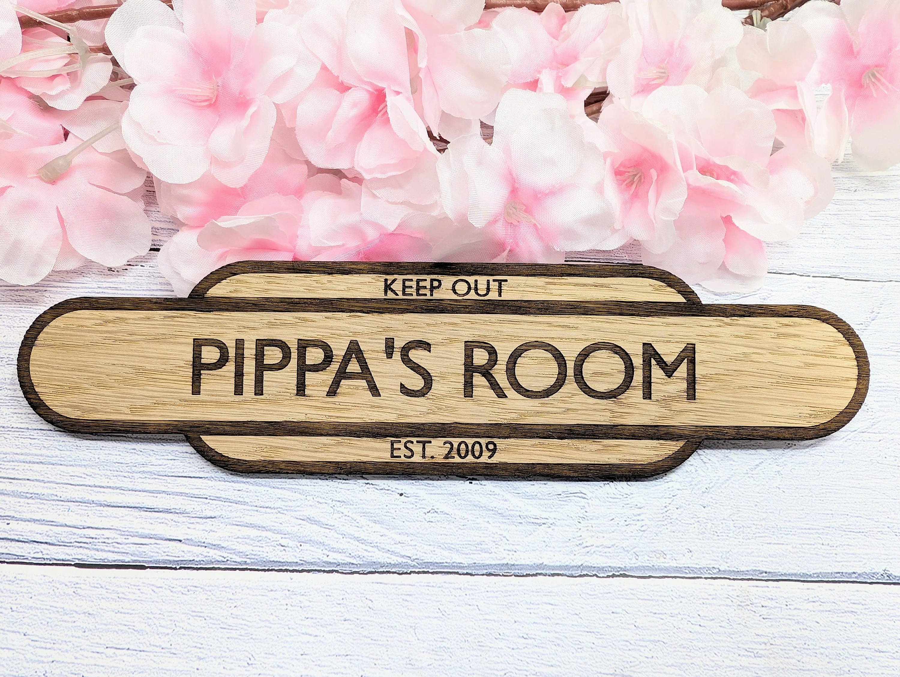 Personalised Railway Station Room Name Sign - Oak MDF - Customizable Text, 4 Sizes - Eco-Friendly, British Crafted Door Sign - Image 2