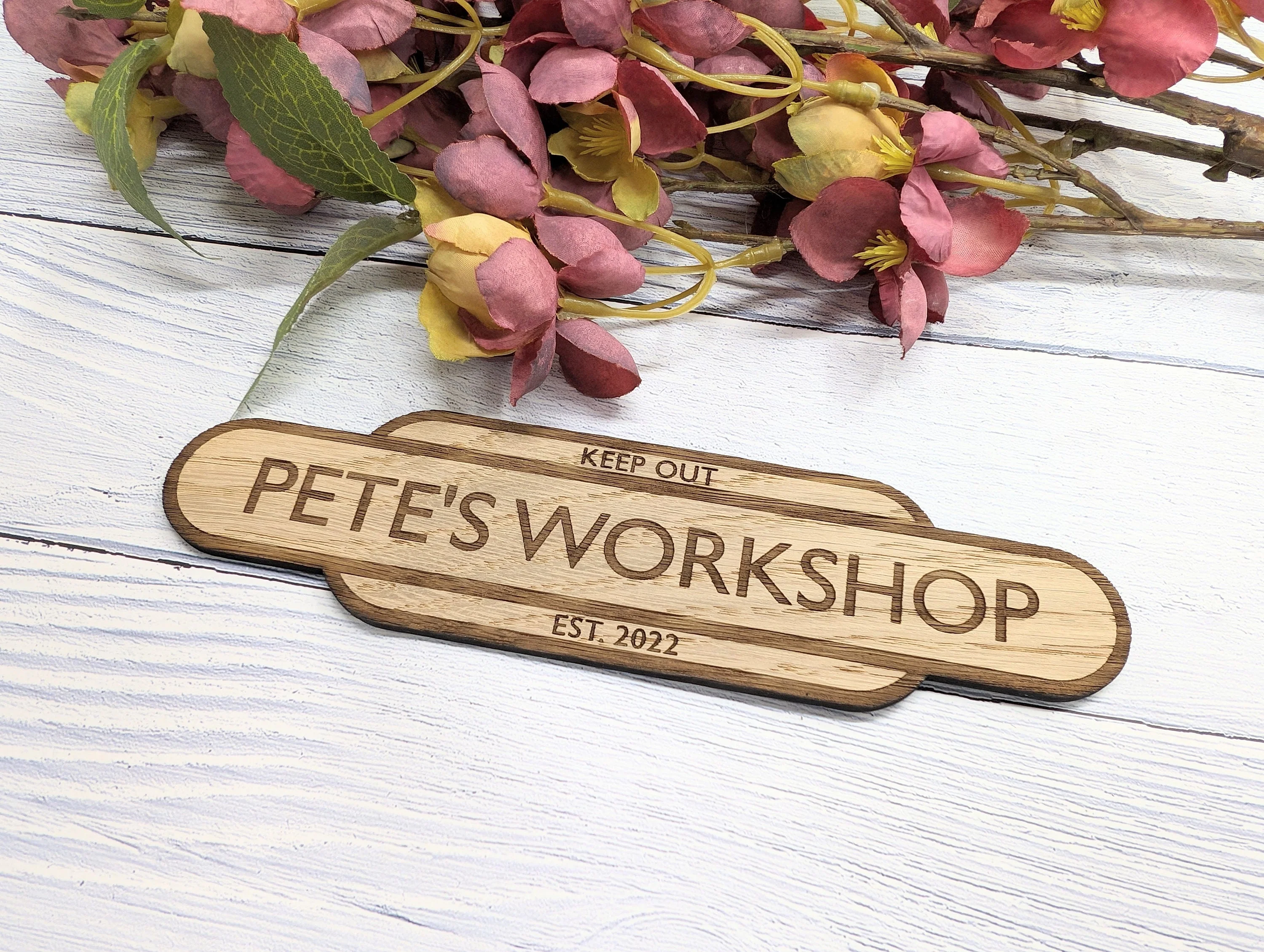 Personalised Railway Station Workshop Door Sign - Indoor Use - Oak MDF - Customisable Text, 4 Sizes - Eco-Friendly, British Rail - Image 4