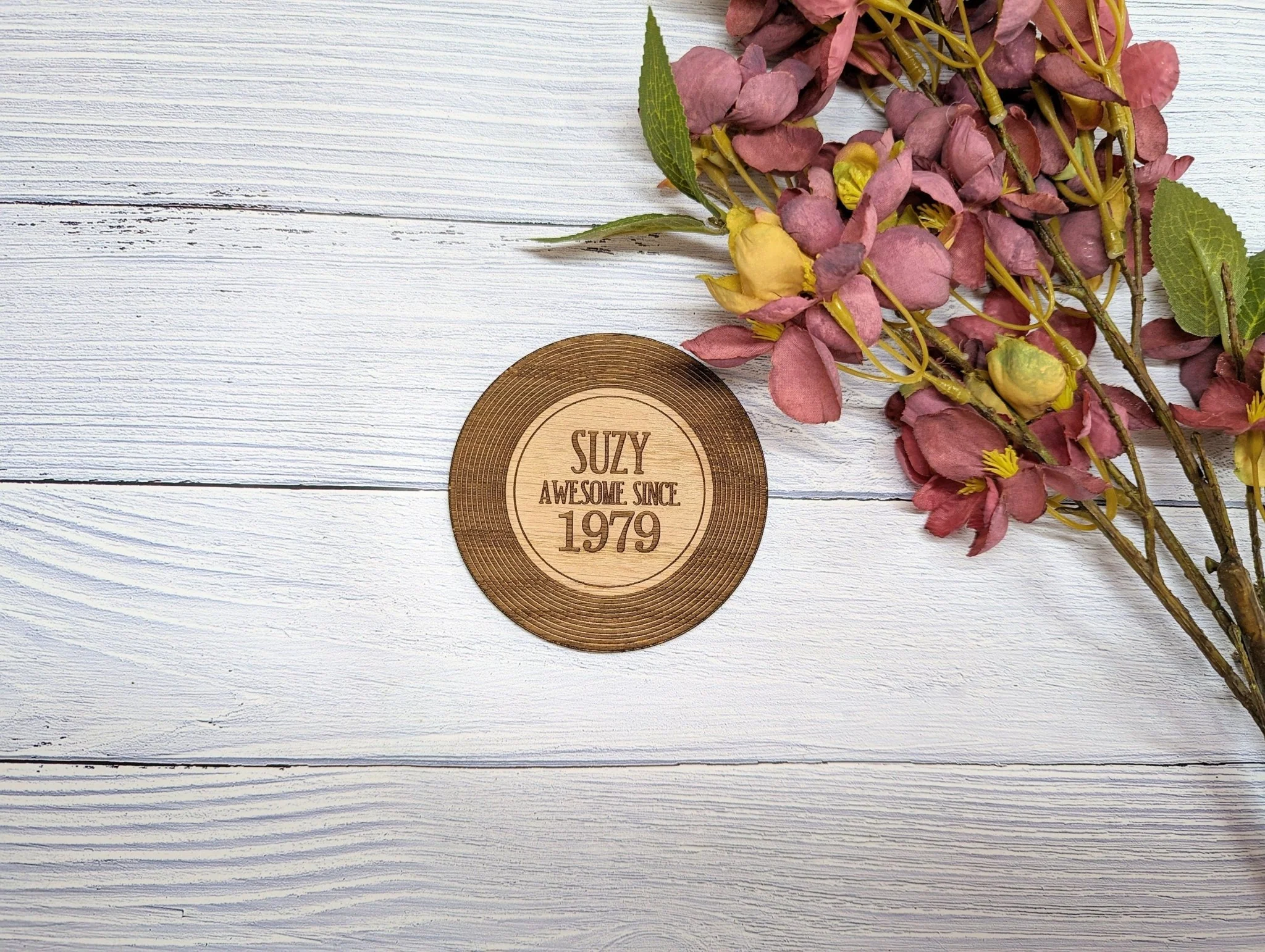 Personalised Retro Vinyl Record Coaster - "Awesome Since" - Custom Name & Birth Year - Unique Gift for Music Lovers - Image 5