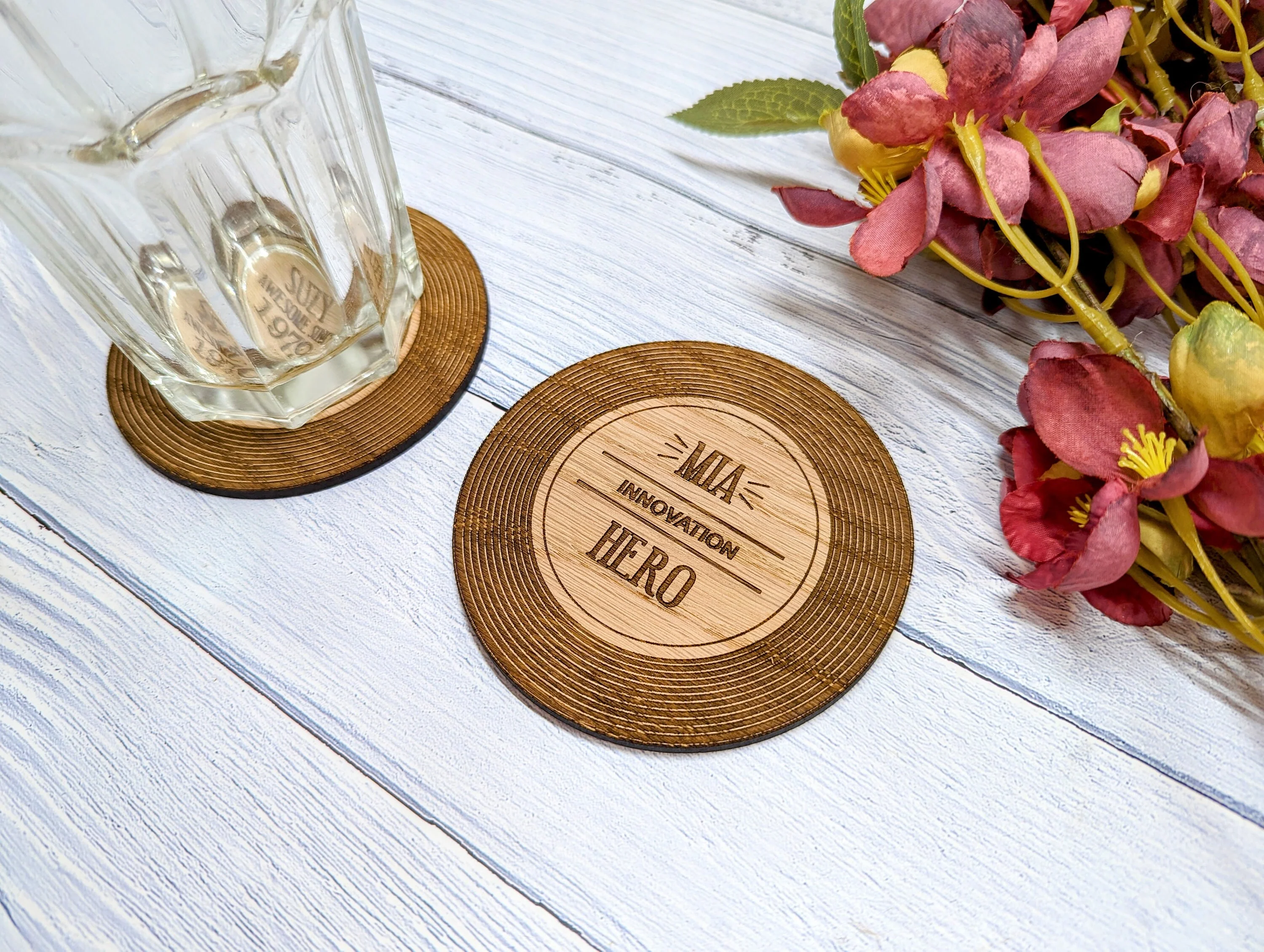 Personalised Retro Vinyl Record Coaster for Employee Recognition - Customisable Award Ideas & Employee Name - Unique Reward for Staff - Image 2