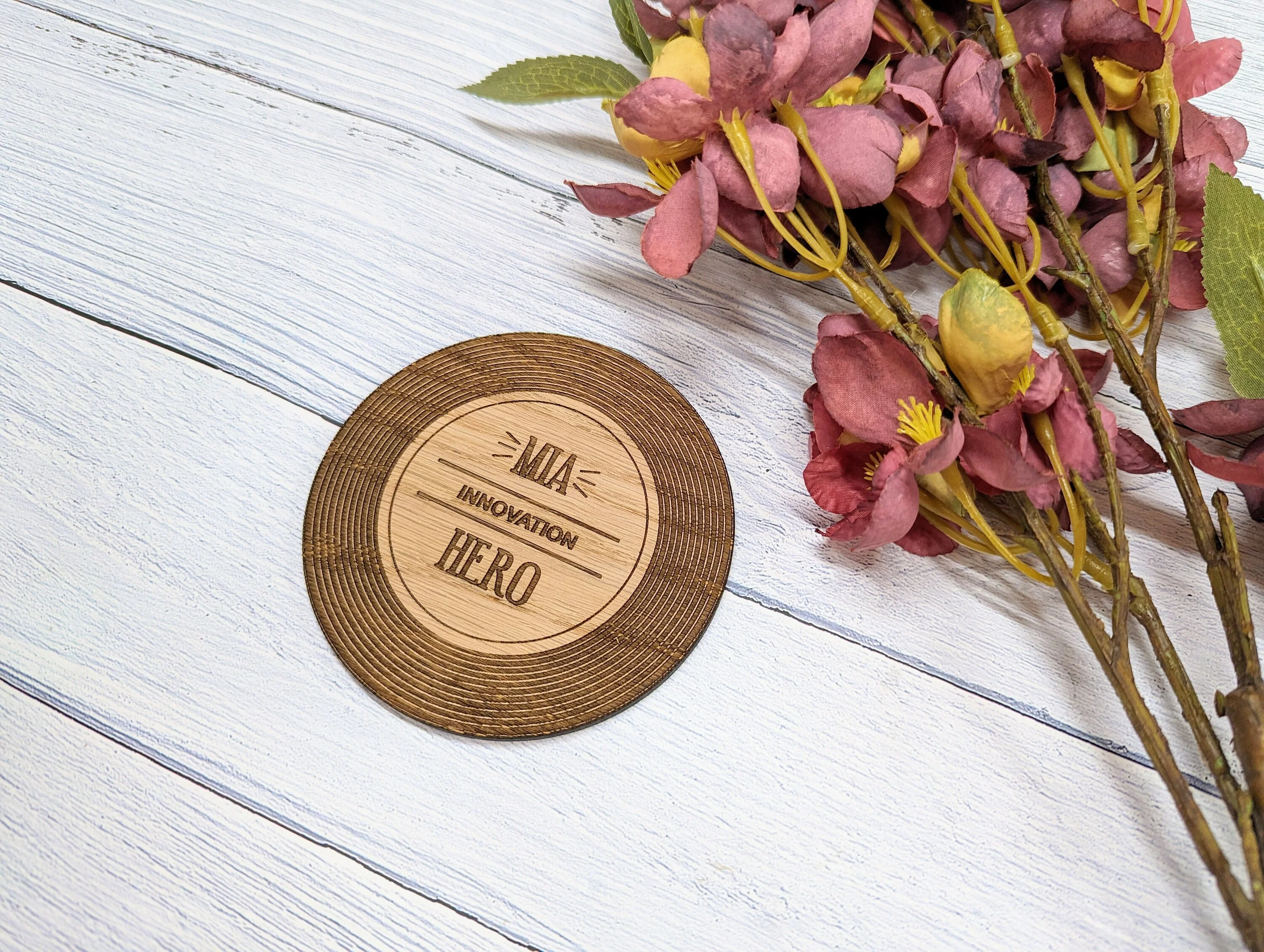 Personalised Retro Vinyl Record Coaster for Employee Recognition - Customisable Award Ideas & Employee Name - Unique Reward for Staff - Image 3