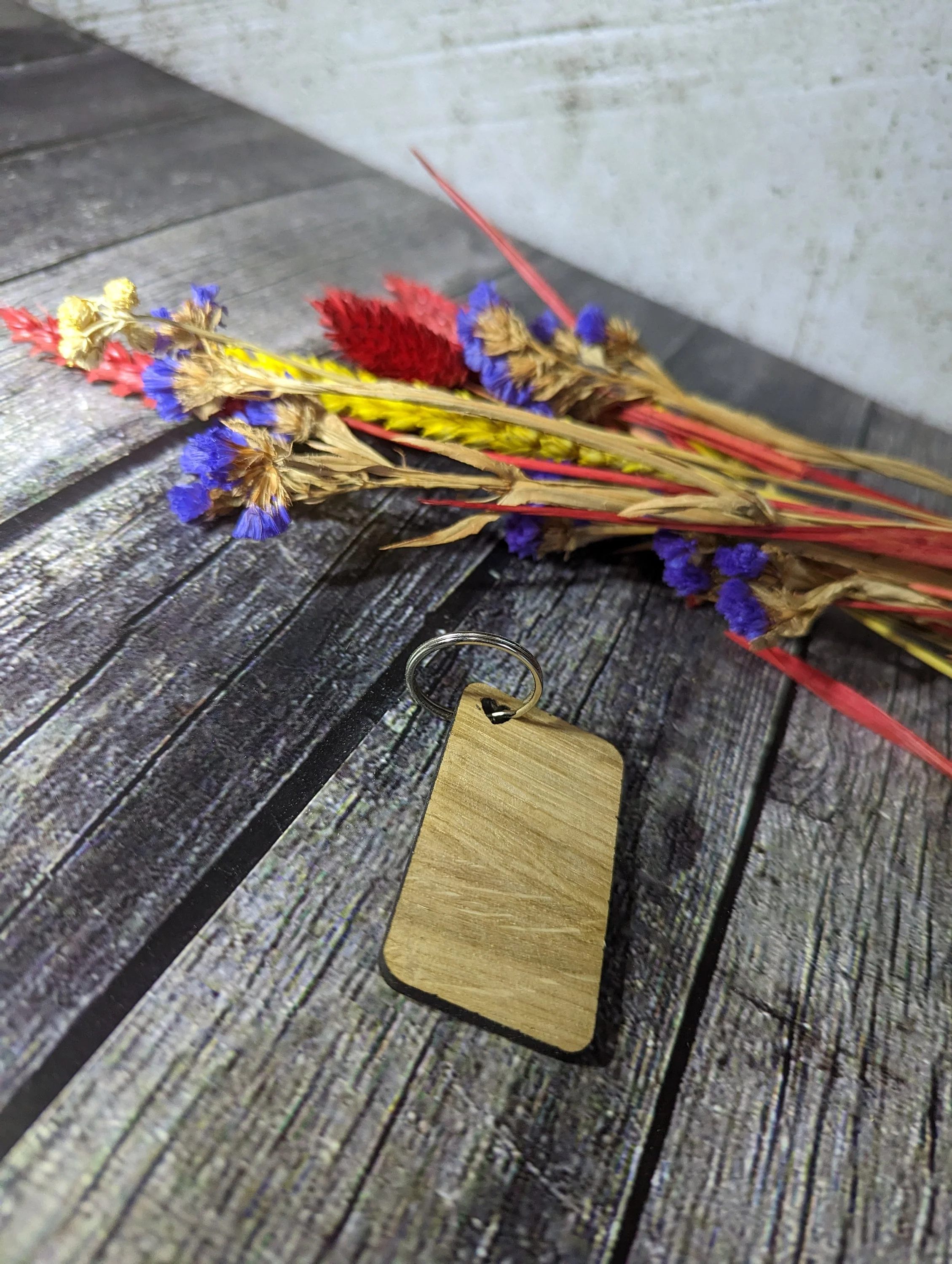 Personalised Wooden Heart Keyring for Lovers - Image 3