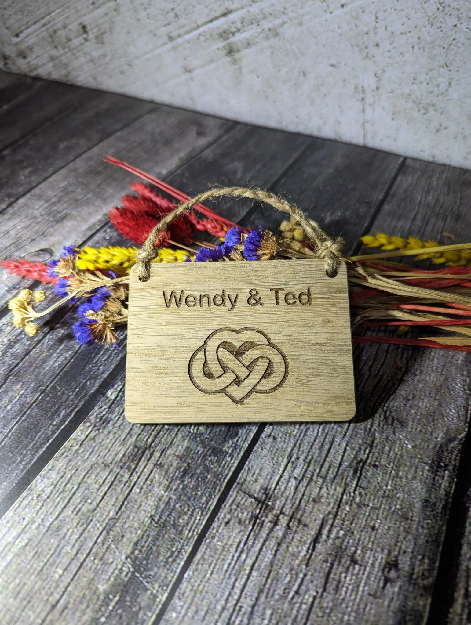 Personalised Romantic Sign, Love Infinity Symbol, Romantic Gift, Oak - Image 3