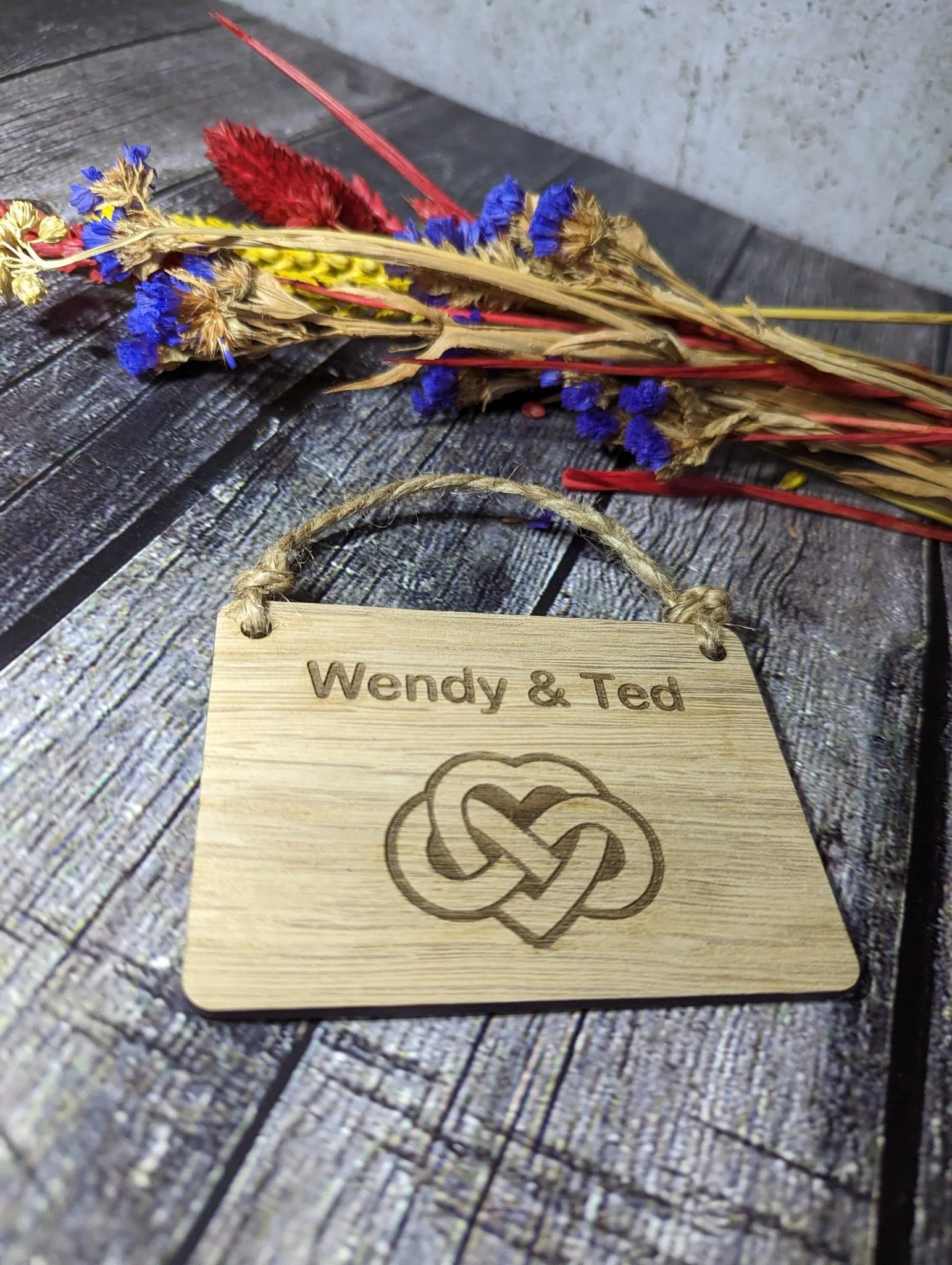 Personalised Romantic Sign, Love Infinity Symbol, Romantic Gift, Oak - Image 6