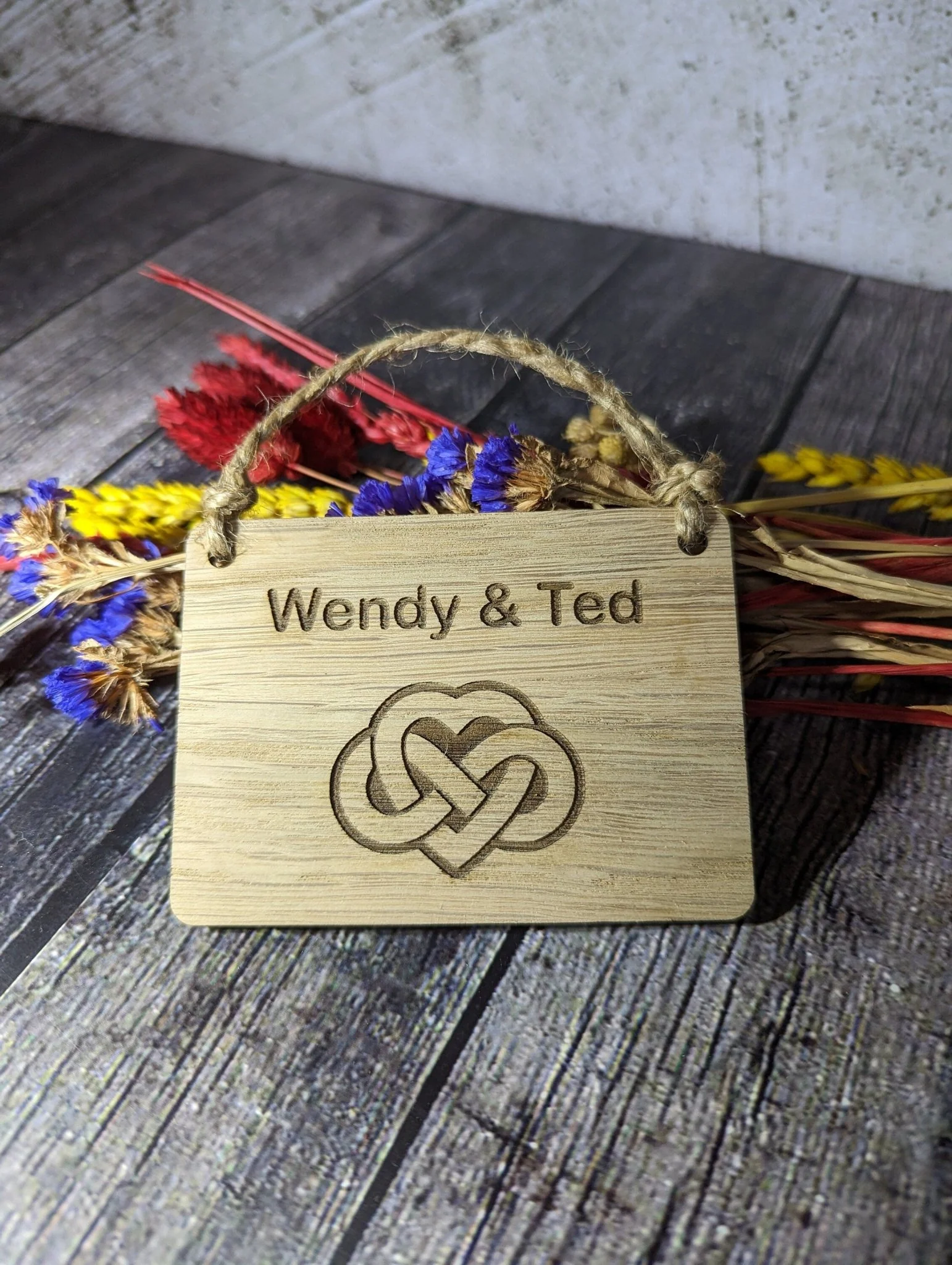 Personalised Romantic Sign, Love Infinity Symbol, Romantic Gift, Oak - Image 7