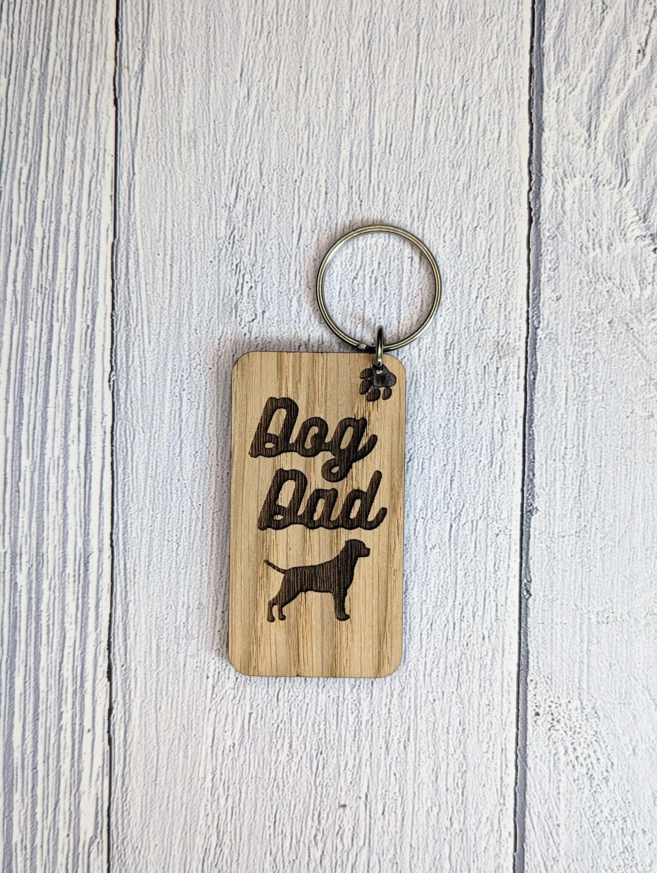 Personalised Rottweiler Dog Dad Wooden Keyring | Oak Dog Keychain | Gift For Rottweiler Parent | Doggy Key Tag Gift - Image 7