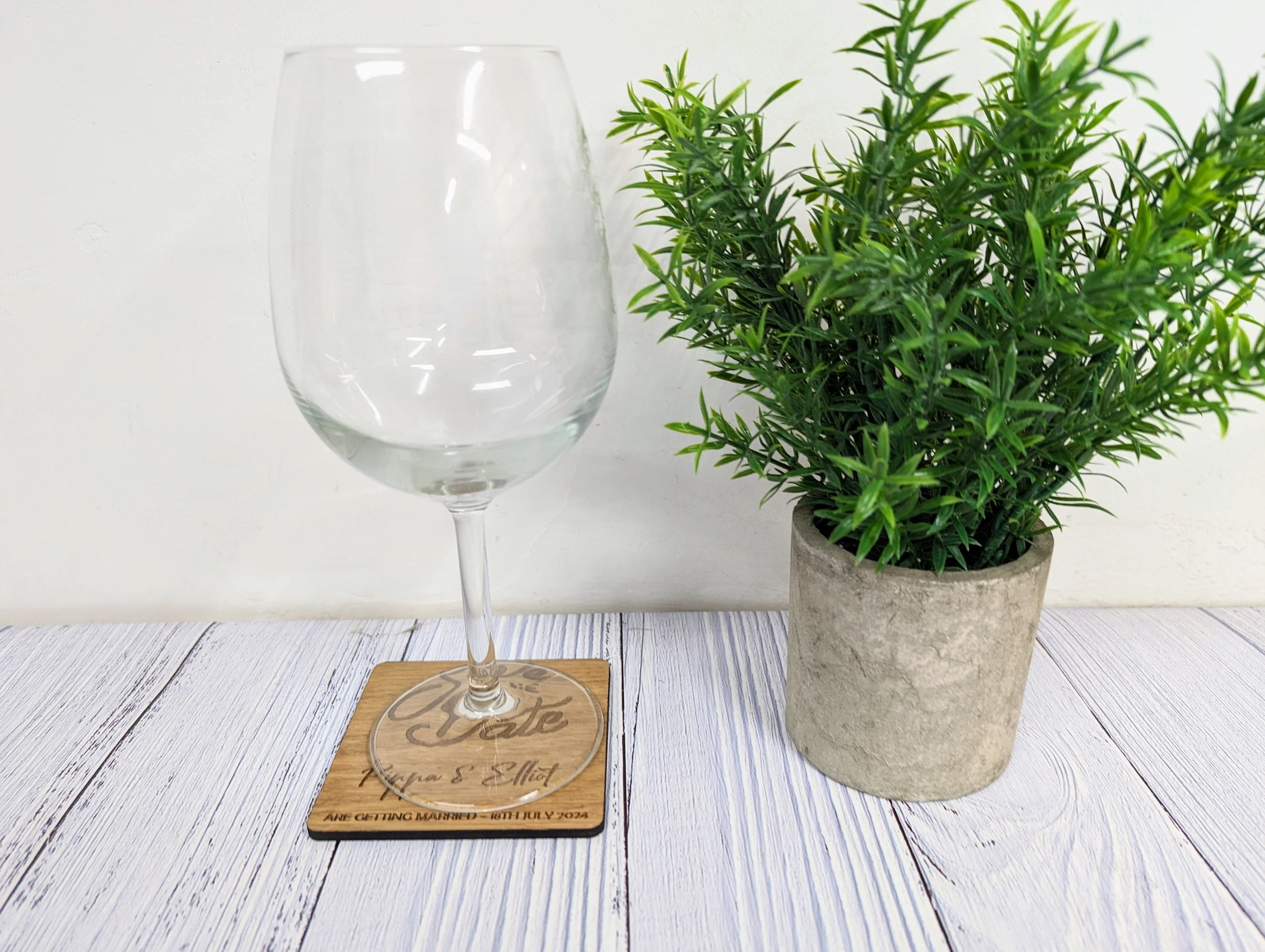 Personalised 'Save The Date' Wooden Coasters - Unique Wedding Favors - Image 3