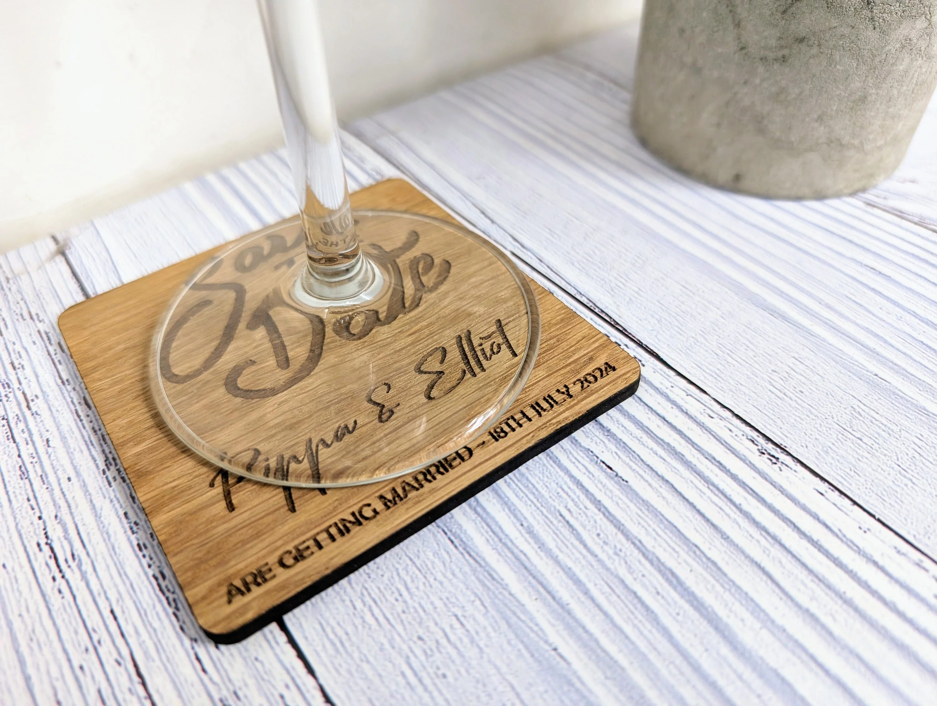 Personalised 'Save The Date' Wooden Coasters - Unique Wedding Favors - Image 6