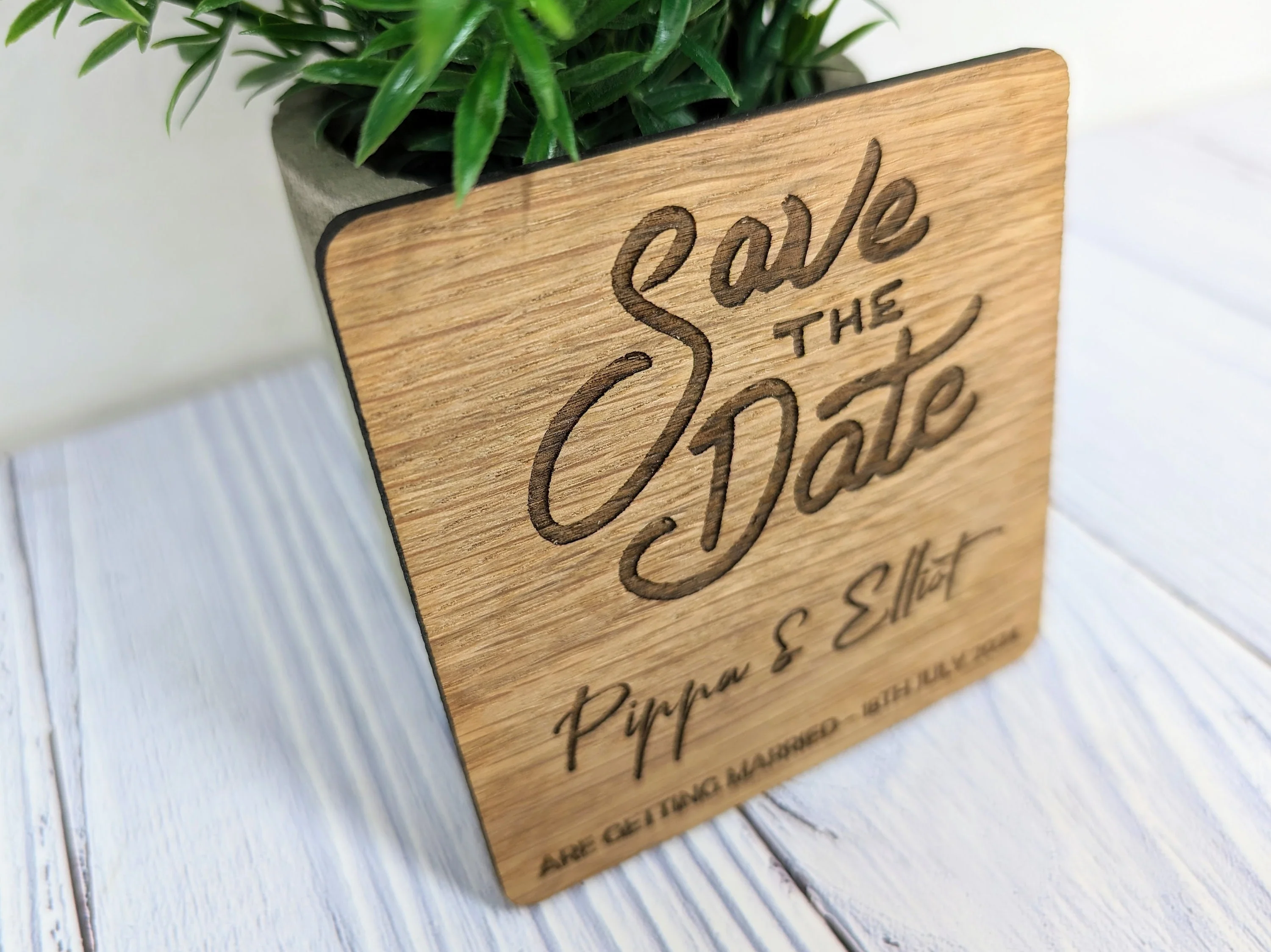Personalised 'Save The Date' Wooden Coasters - Unique Wedding Favors - Image 8