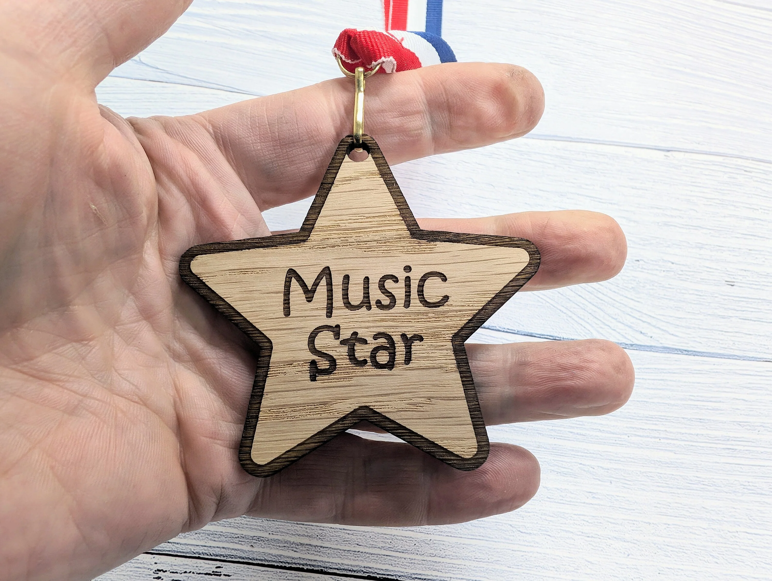 Personalised School Achievement Wooden Medals - Star-Shaped Awards for Students - Single or Bundle Pack, Sustainable Prize, Student Gift - Image 2
