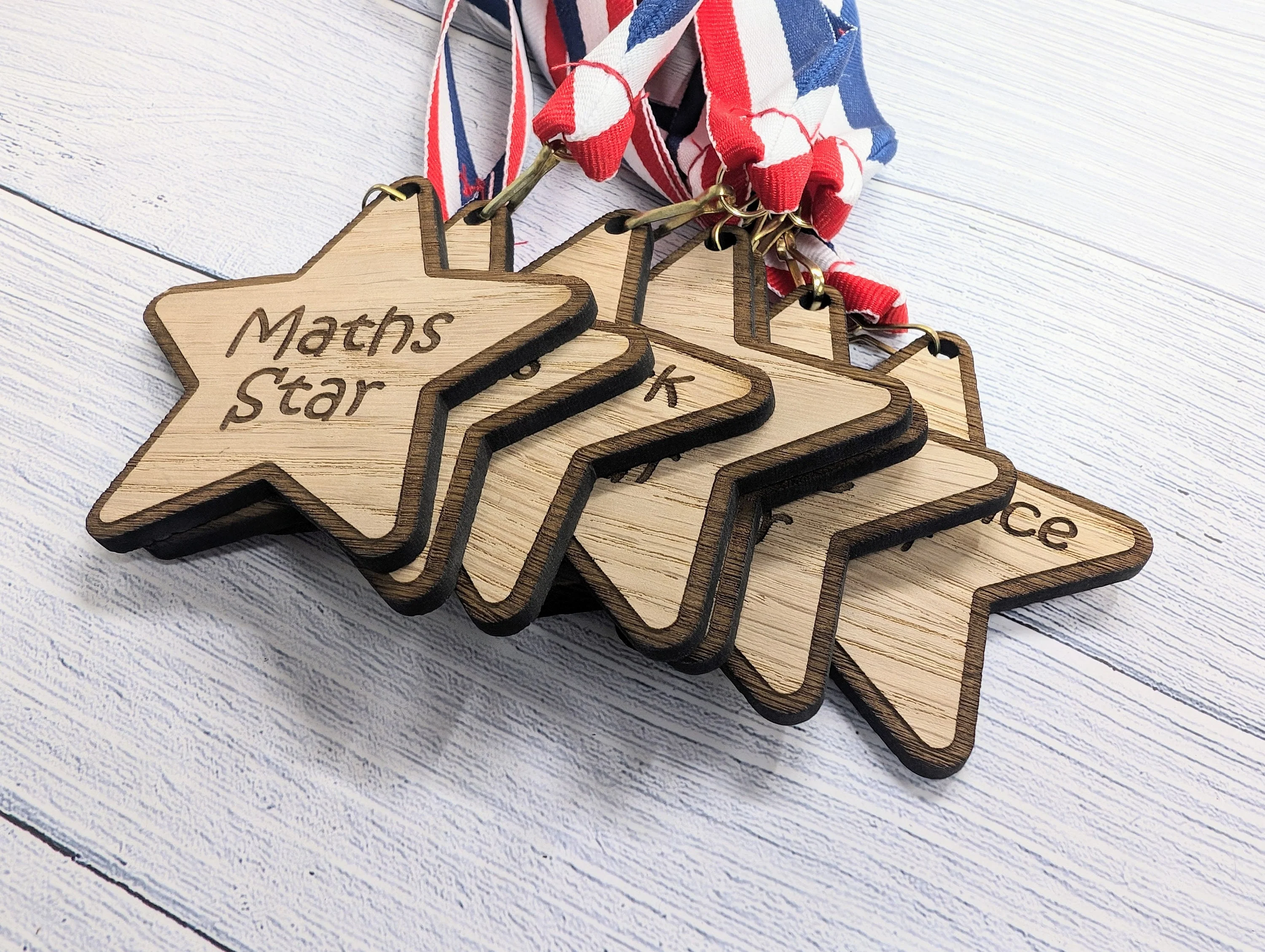 Personalised School Achievement Wooden Medals - Star-Shaped Awards for Students - Single or Bundle Pack, Sustainable Prize, Student Gift - Image 4