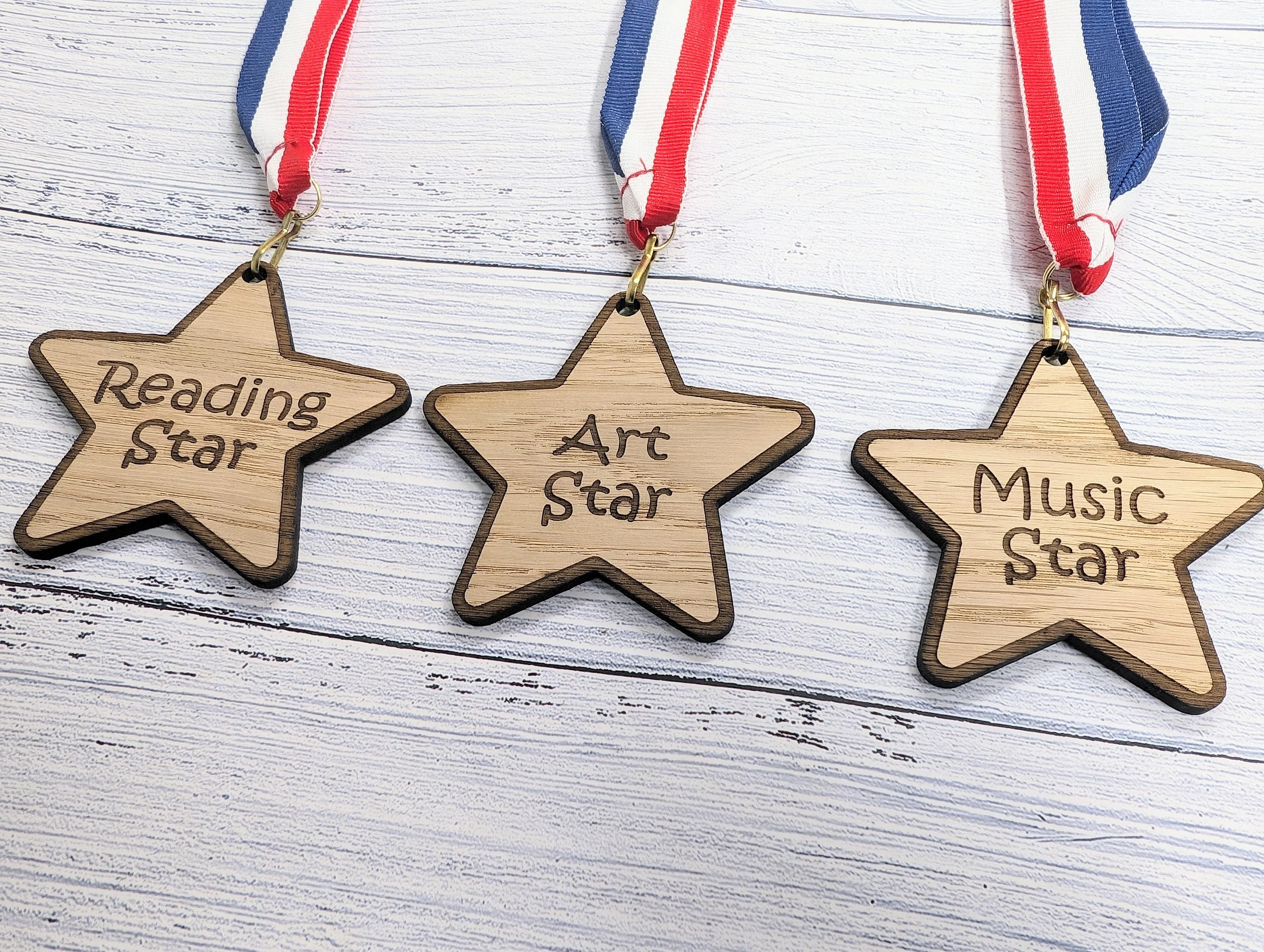 Personalised School Achievement Wooden Medals - Star-Shaped Awards for Students - Single or Bundle Pack, Sustainable Prize, Student Gift - Image 7