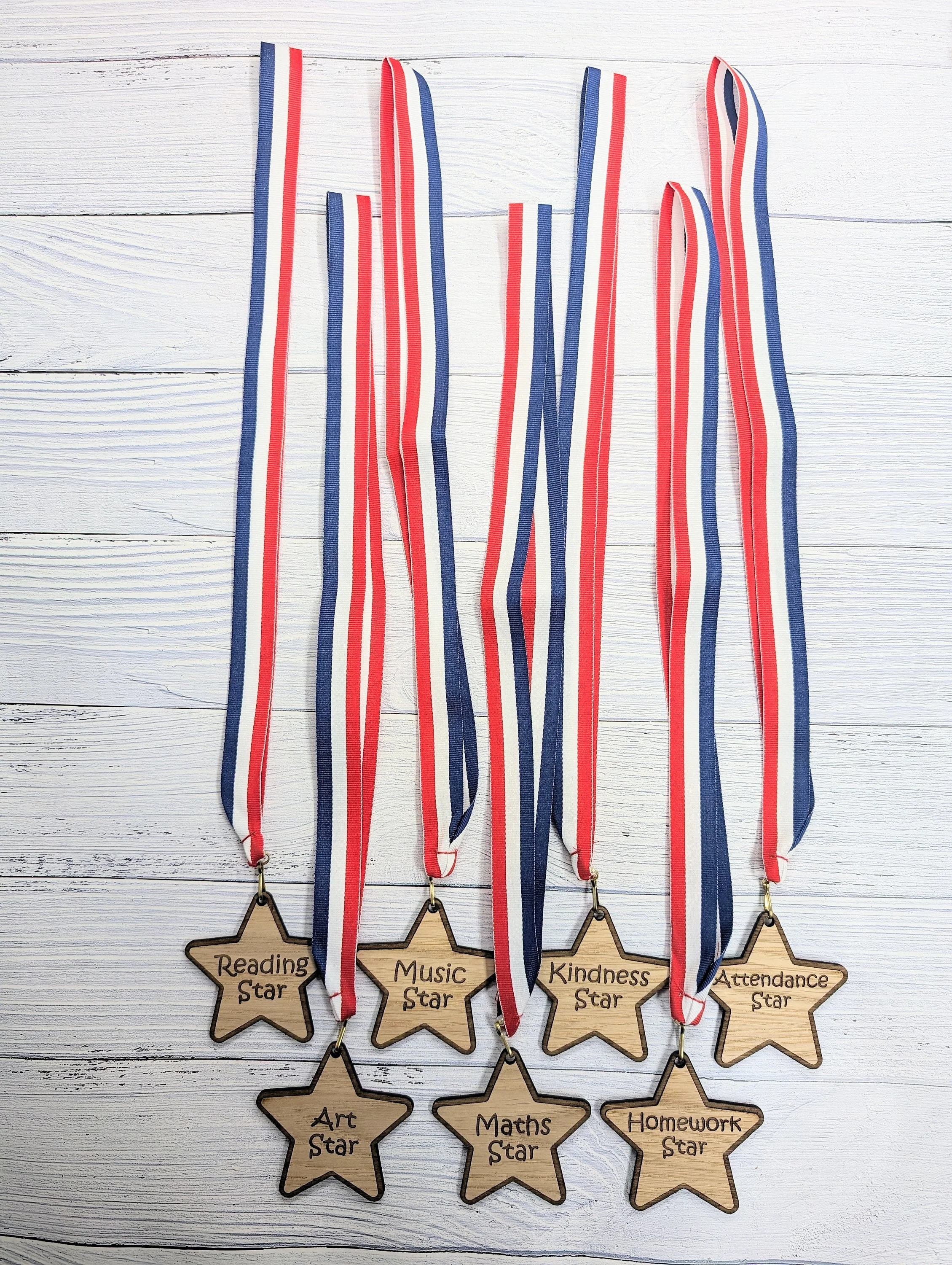 Personalised School Achievement Wooden Medals - Star-Shaped Awards for Students - Single or Bundle Pack, Sustainable Prize, Student Gift - Image 9