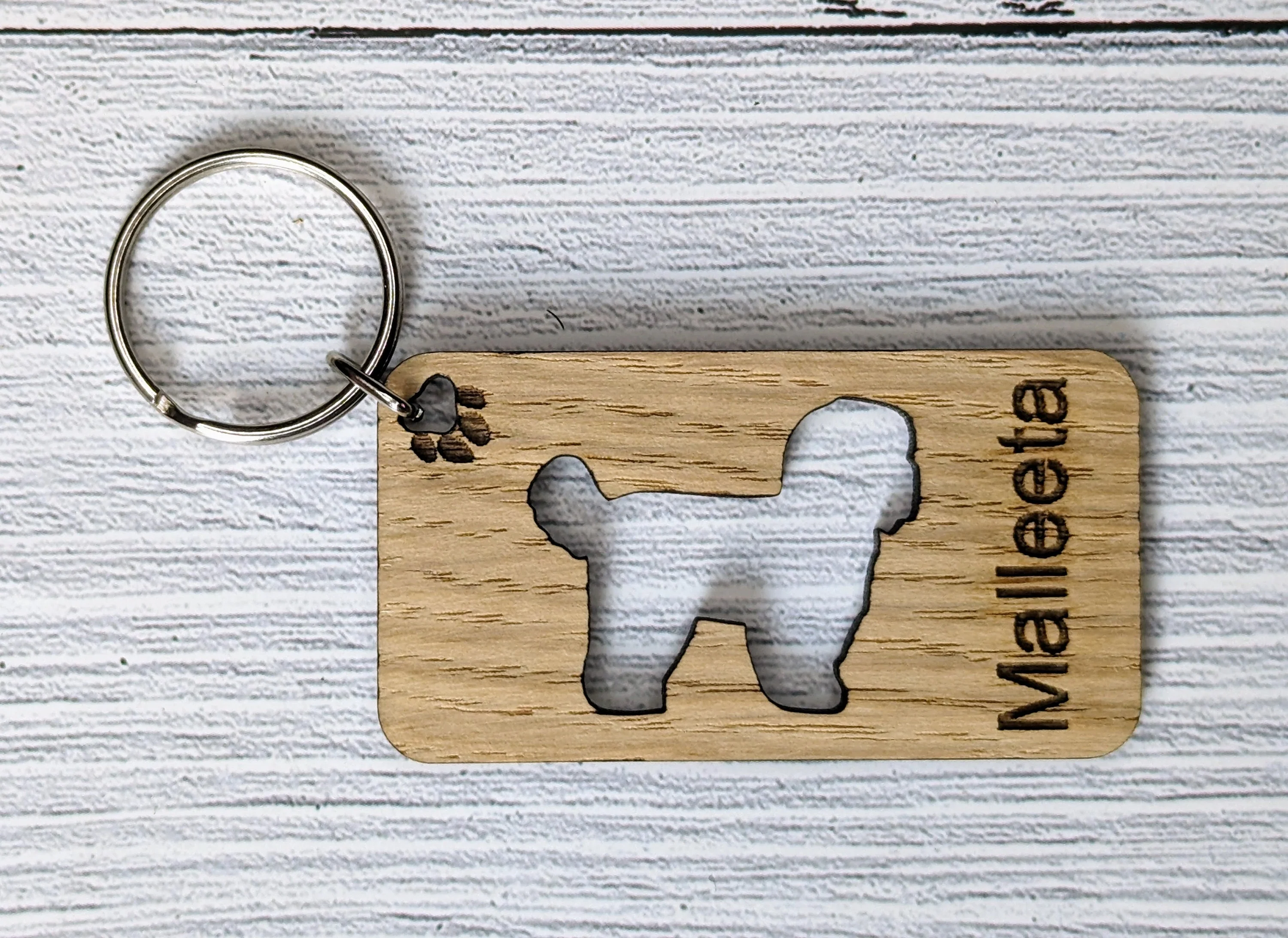 Personalised Shih Tzu Dog Wooden Keyring | Oak Dog Keychain | Gift For Shih Tzu Parent | Doggy Key Tag Gift - Image 3