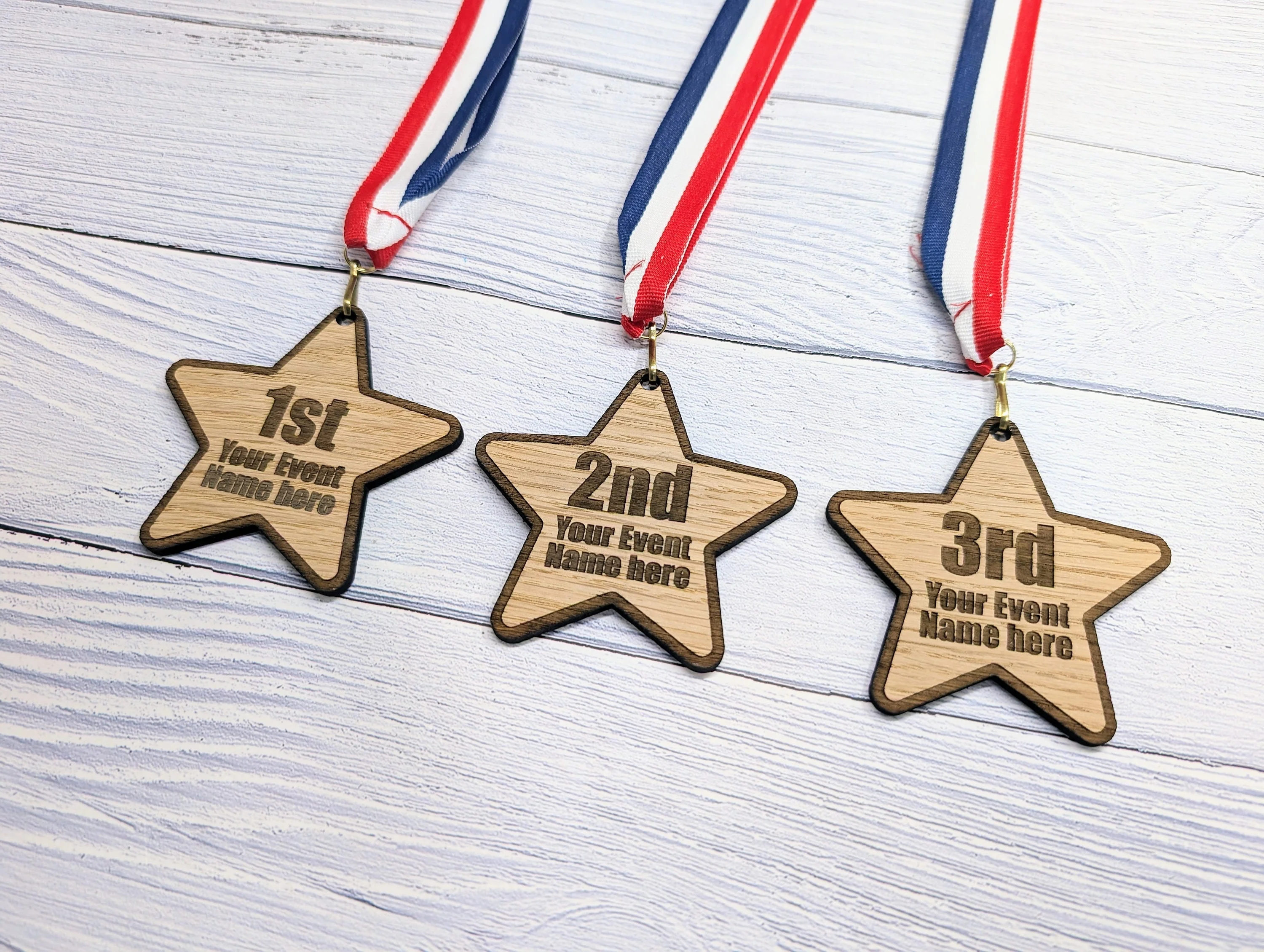 Personalised Star-Shaped Wooden Medals, Single or Bundle Pack - Image 4