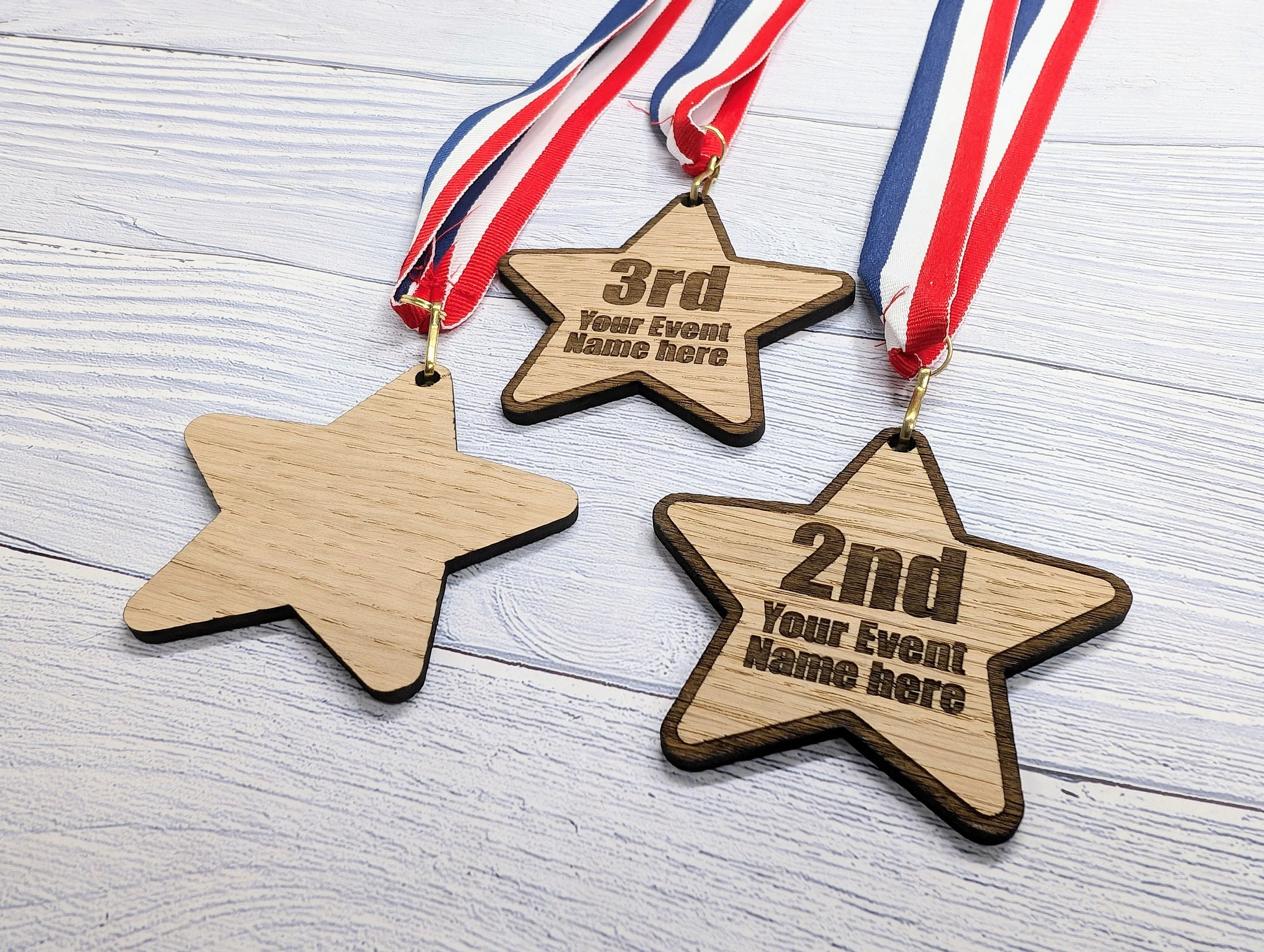 Personalised Star-Shaped Wooden Medals, Single or Bundle Pack - Image 5