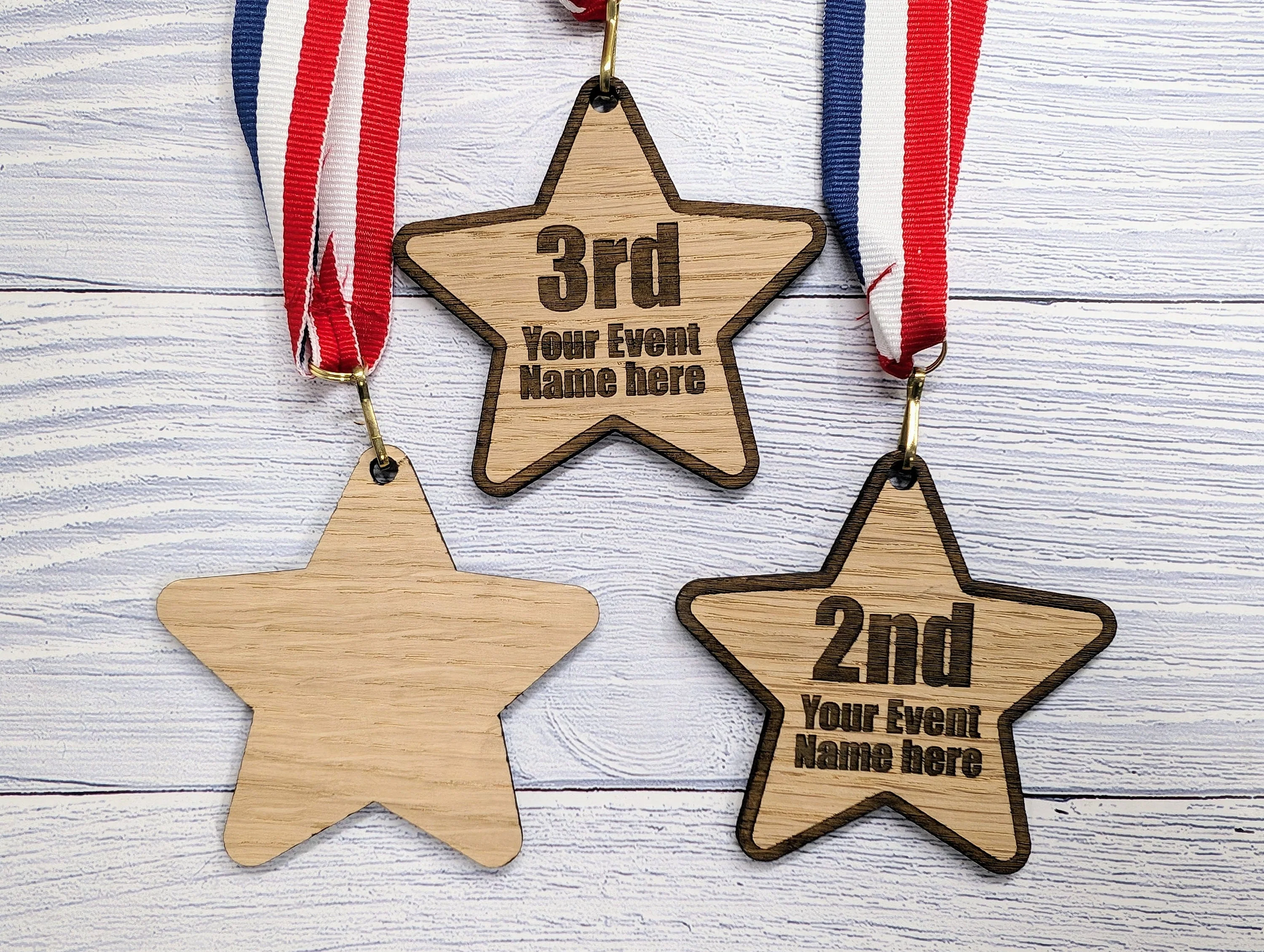 Personalised Star-Shaped Wooden Medals, Single or Bundle Pack - Image 6