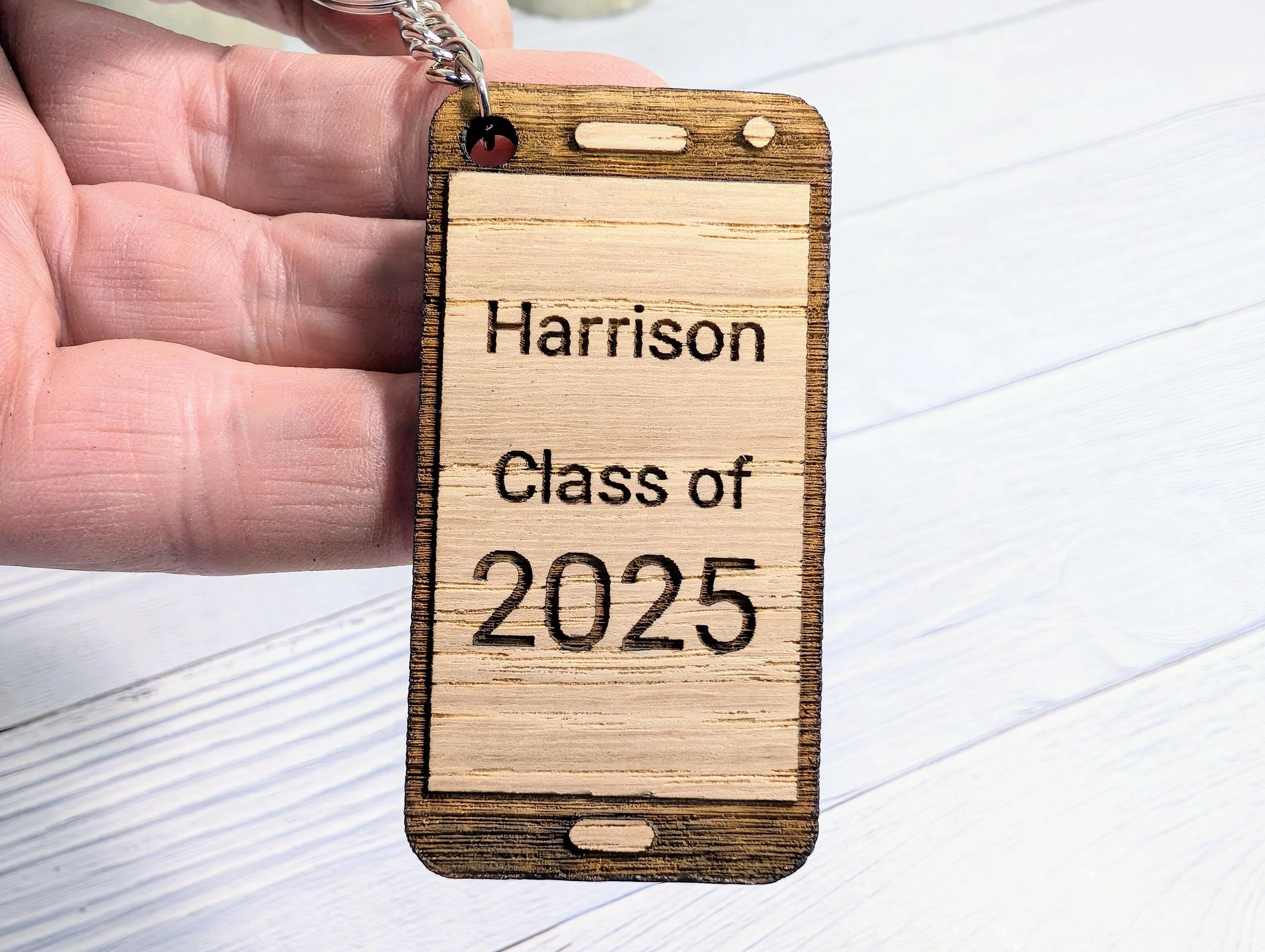 Personalised Student Keyring – "Class of Year" Teacher Gift, Mobile Phone Shape, End of Term Keepsake, Custom Class Gift, School Leavers