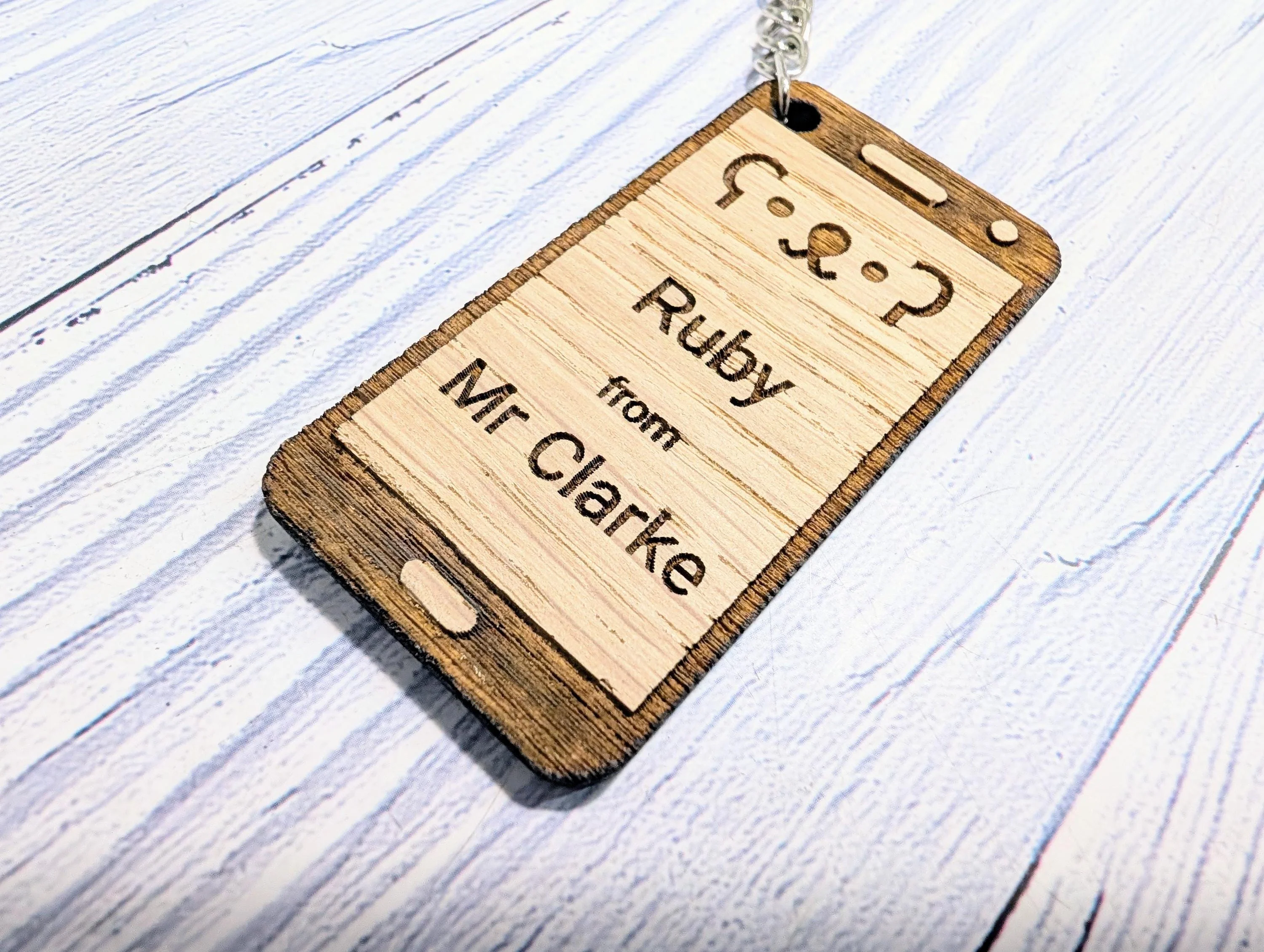 Personalised Student Keyring – Teacher Gift for Class, Cute Teddy Bear Design, Mobile Phone Shape, End of Term Keepsake - Image 9