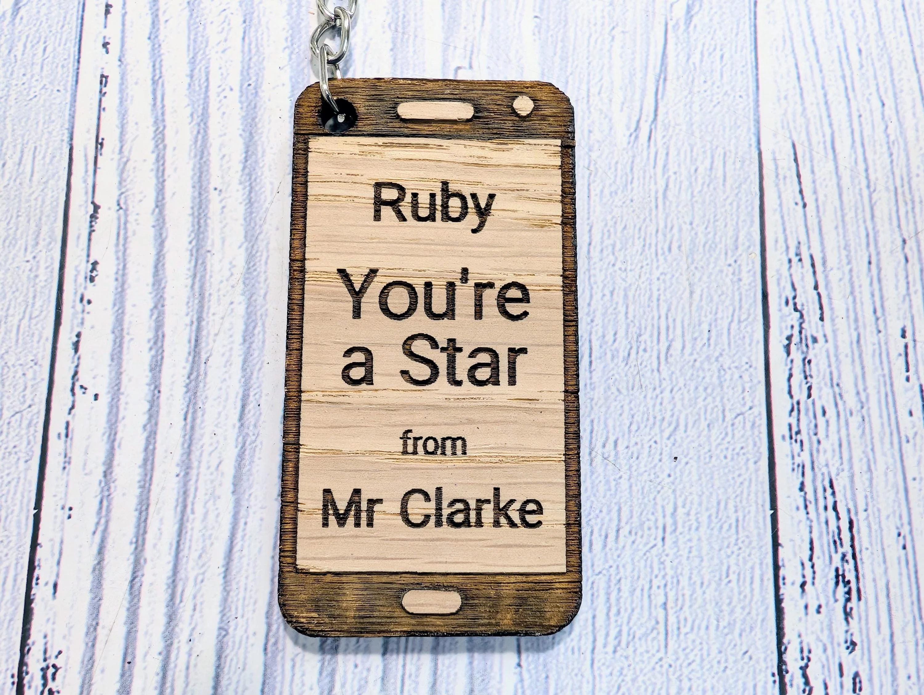 Personalised Student Keyring – "You're a Star" Teacher Gift, Mobile Phone Shape, End of Term Keepsake, Custom Class Gift - Image 5