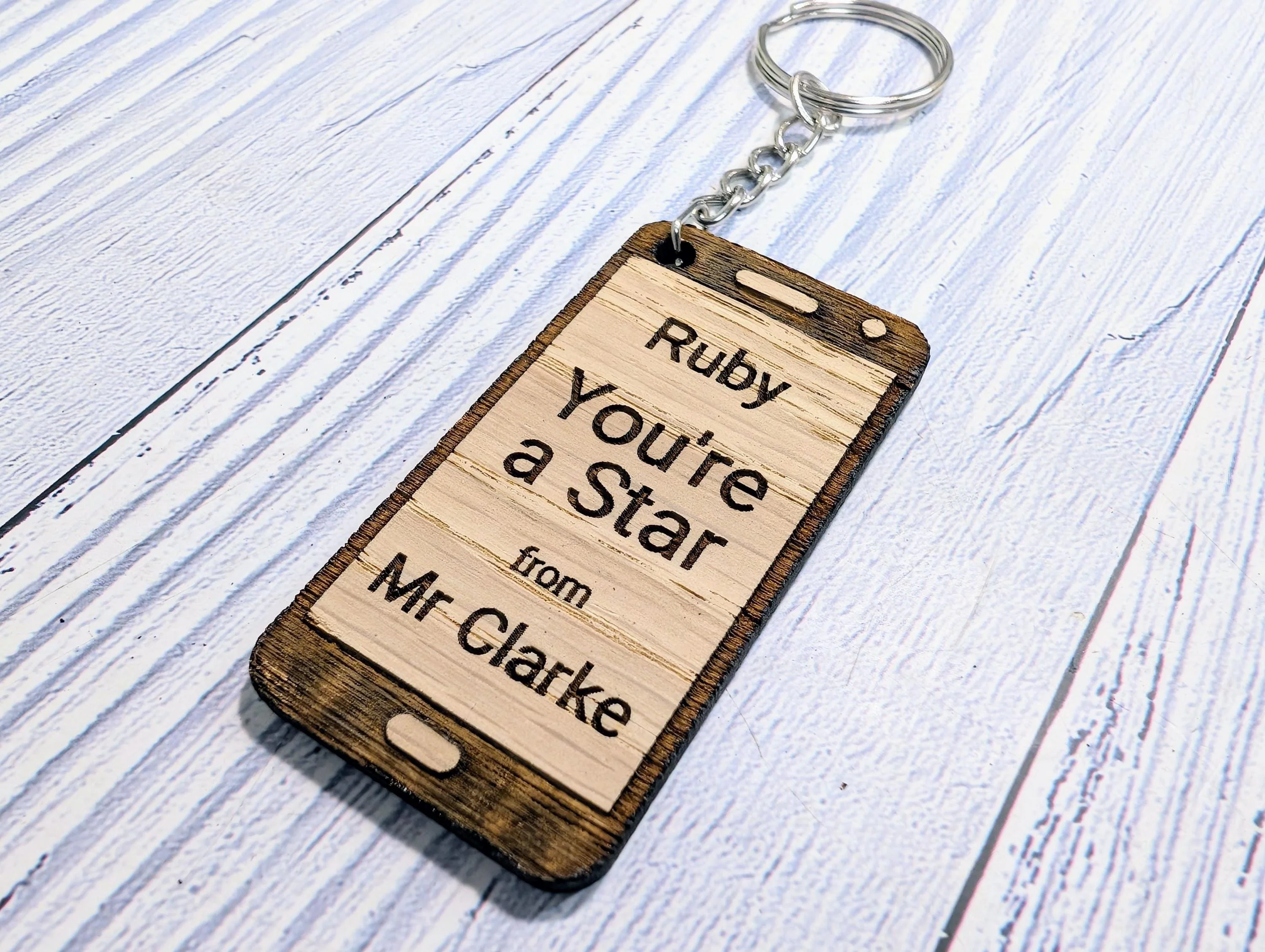 Personalised Student Keyring – "You're a Star" Teacher Gift, Mobile Phone Shape, End of Term Keepsake, Custom Class Gift - Image 6