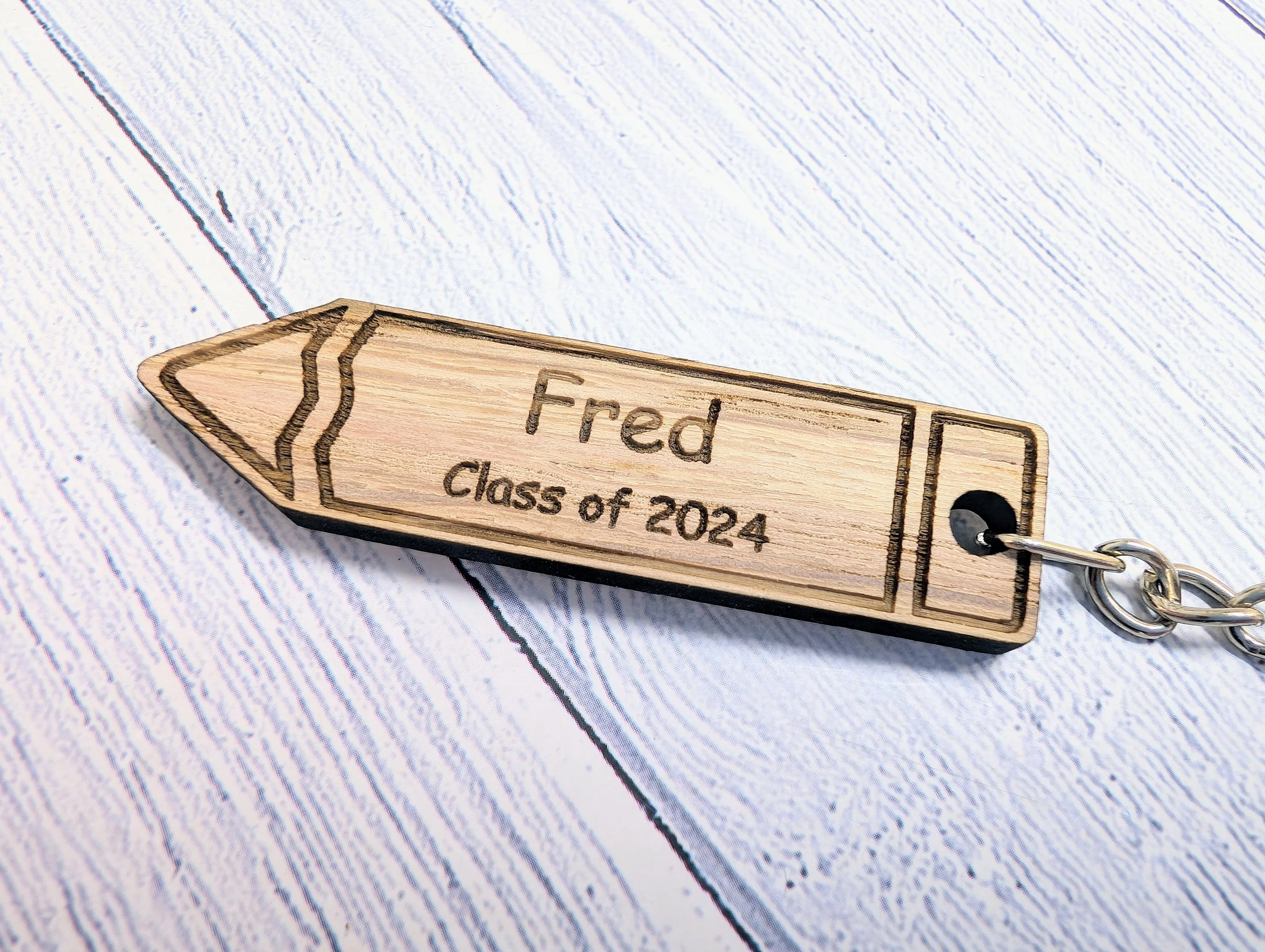 Personalised Student Pencil Keyrings, Year 6 Leavers Gift, Oak School Key Chains, Students Gifts, Gifts from Teacher, End of Term, End-of-Year - Image 10