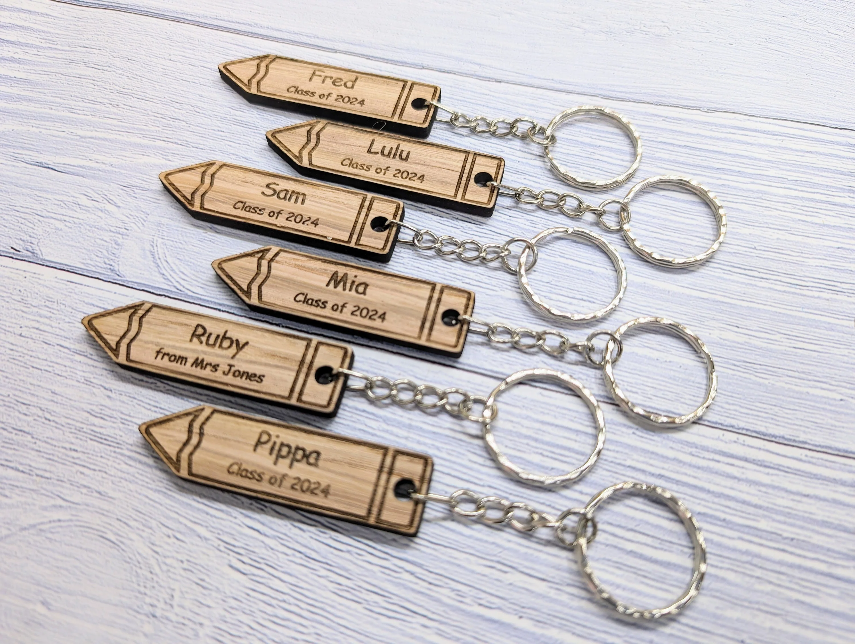 Personalised Student Pencil Keyrings, Year 6 Leavers Gift, Oak School Key Chains, Students Gifts, Gifts from Teacher, End of Term, End-of-Year - Image 7