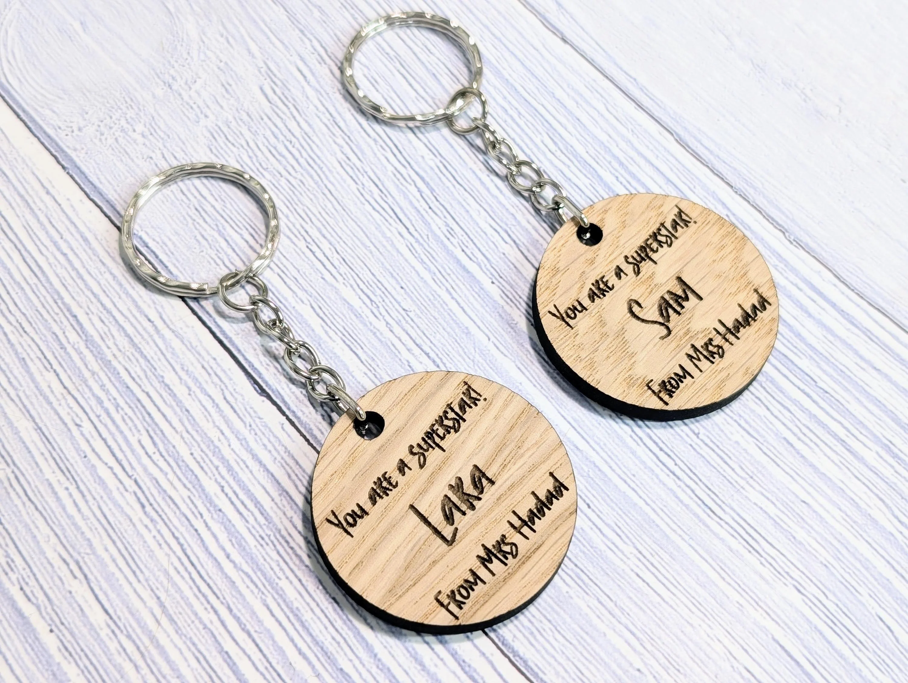 Personalised Student Superstar Keyrings, Oak School Key Chains, Students Gifts | Gifts from Teacher, End of Term, End-of-Year, Custom Names - Image 4