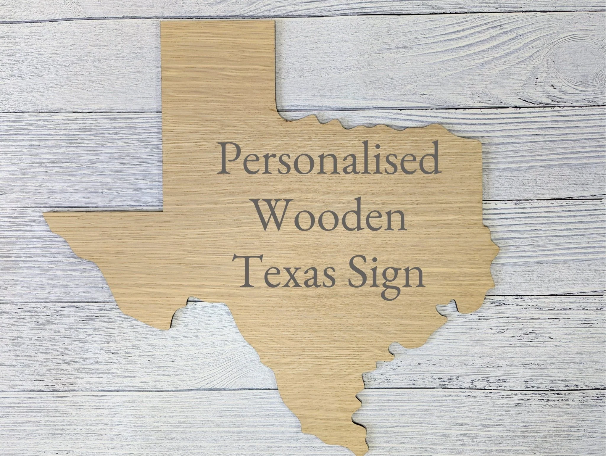 Personalised Texas Wooden Sign - Custom Home or Business Decor - Oak Veneer Plaque - Image 3