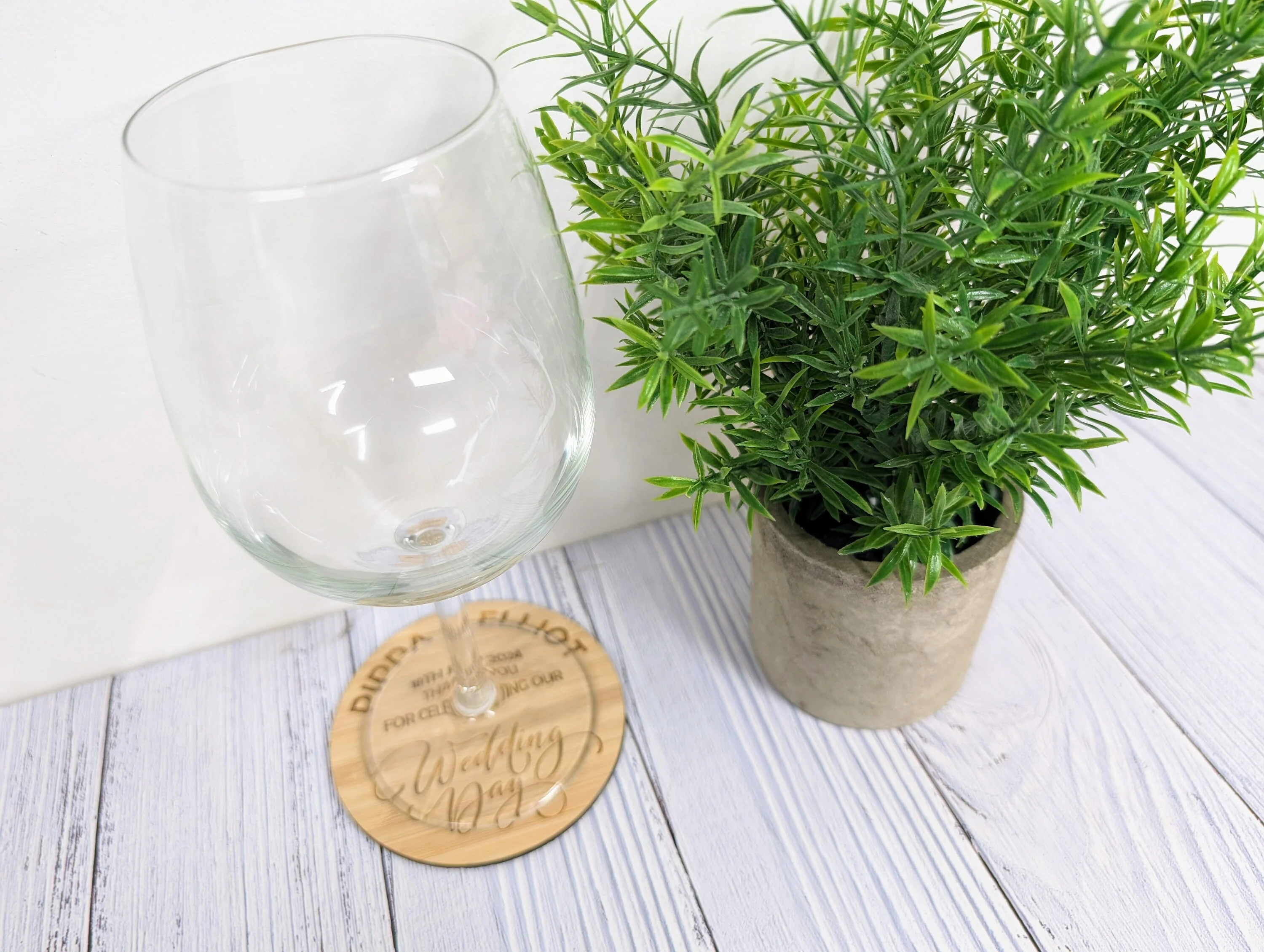 Personalised Wedding Day Bamboo Coasters - Round, 100mm Diameter, with Custom Names & Date - Unique Wedding Favors - Image 4