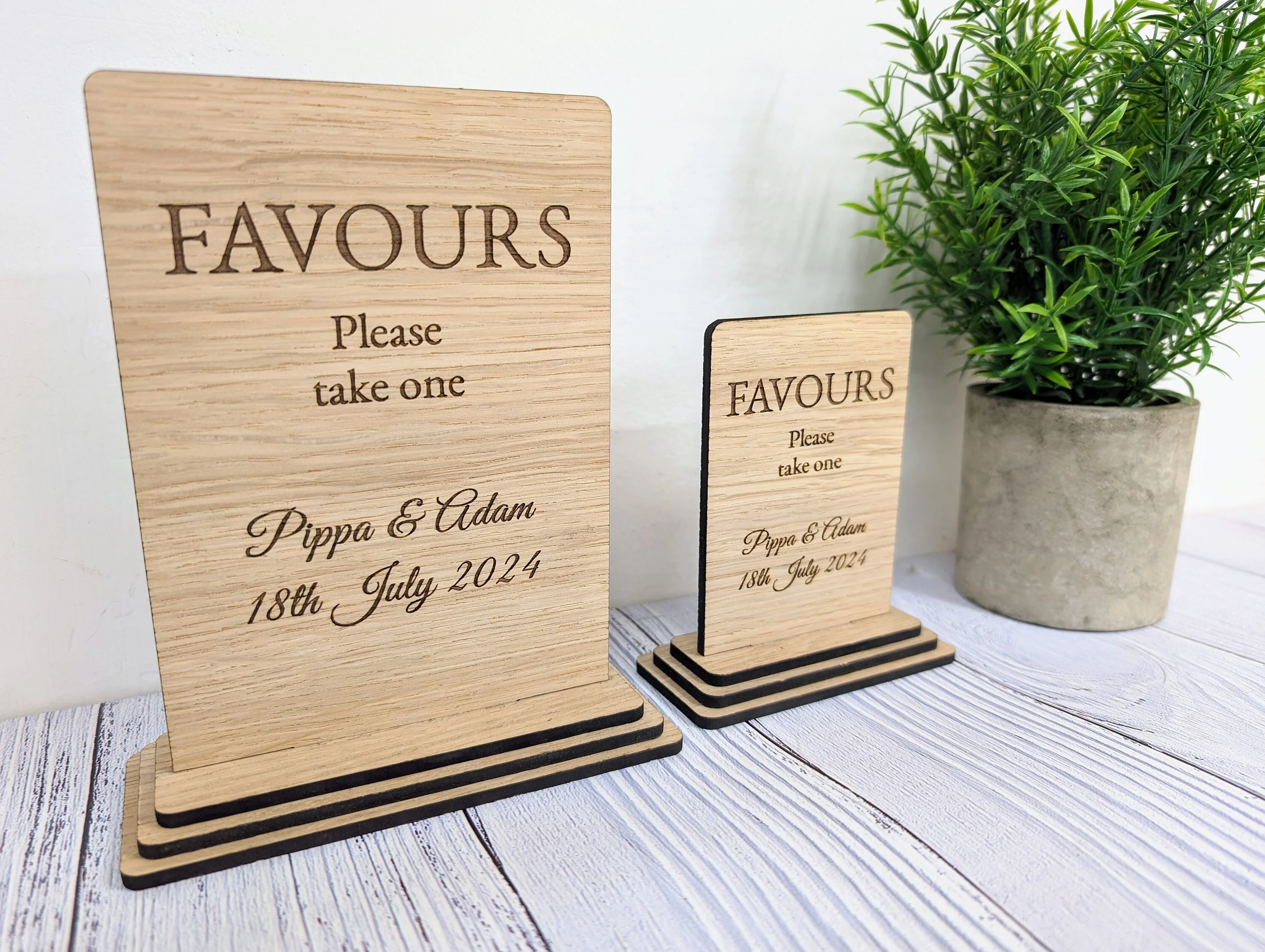 Personalised Wedding Sign 'Favours - Please Take One' - Custom Couples' Name, Date, Eco-Friendly Wooden Sign, Couples, Venues & Planners - Image 3