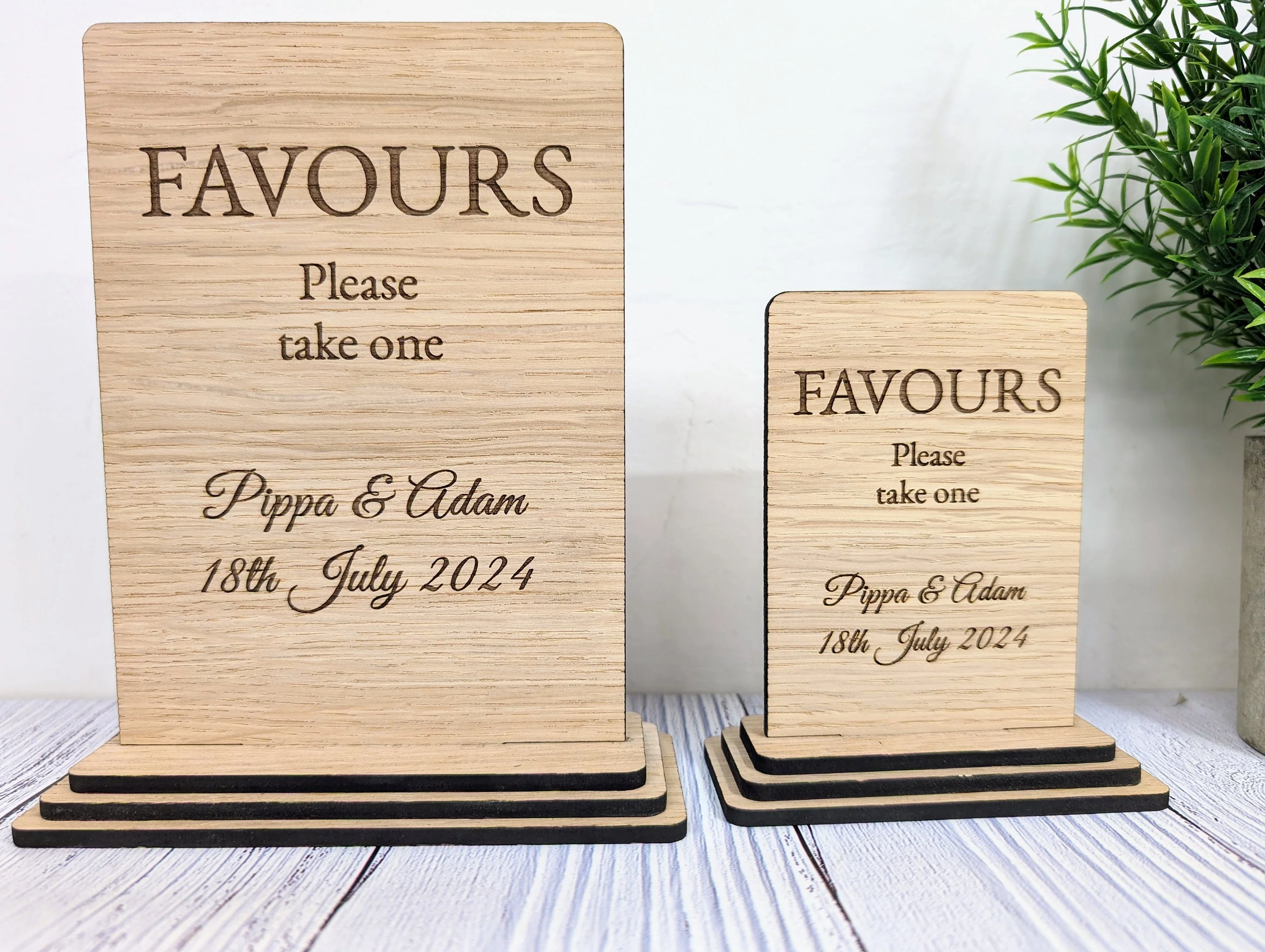 Personalised Wedding Sign 'Favours - Please Take One' - Custom Couples' Name, Date, Eco-Friendly Wooden Sign, Couples, Venues & Planners - Image 4